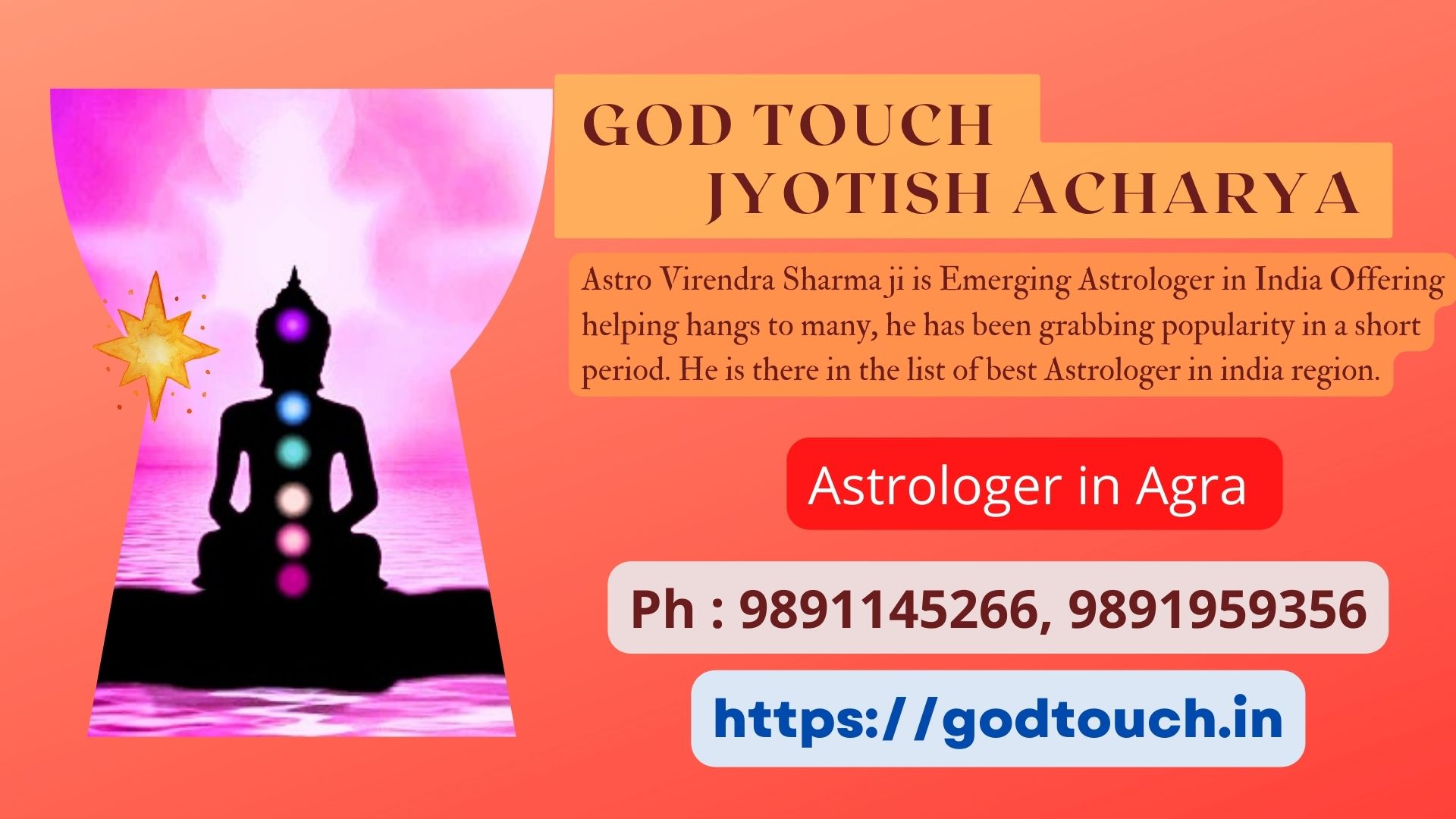 Best Astrologer in Agra  9891145266 GOD TOUCH JYOTISH ACHARYA