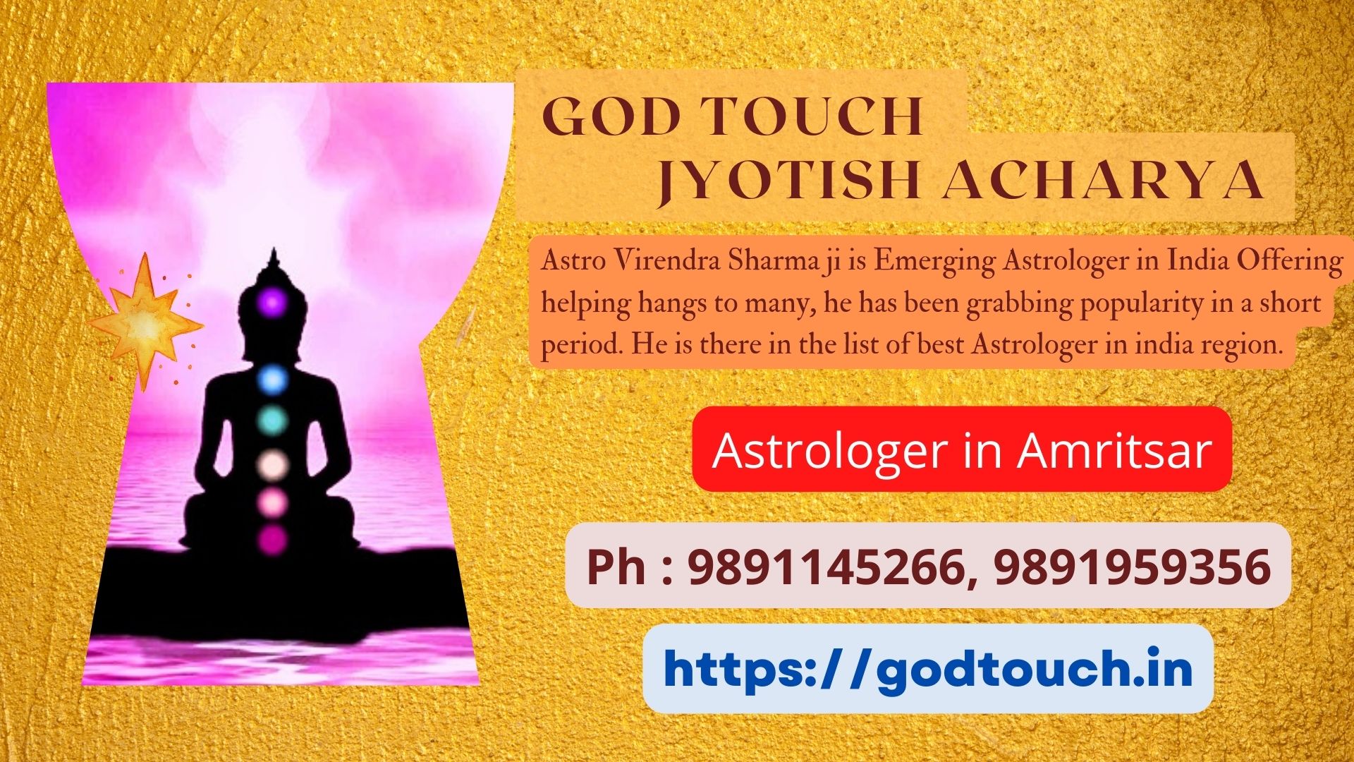 Best Astrologer in Amritsar 9891145266 GOD TOUCH JYOTISH ACHARYA