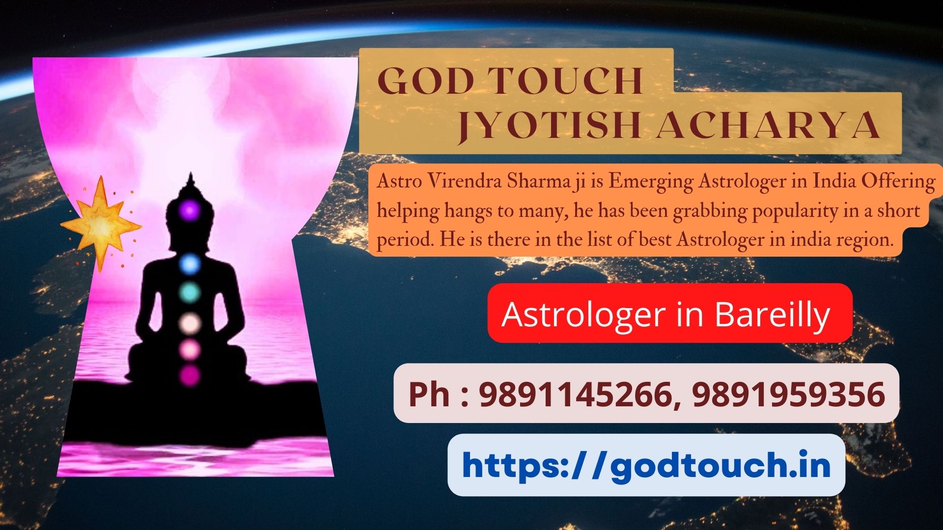 Best Astrologer in Bareilly  9891145266 GOD TOUCH JYOTISH ACHARYA