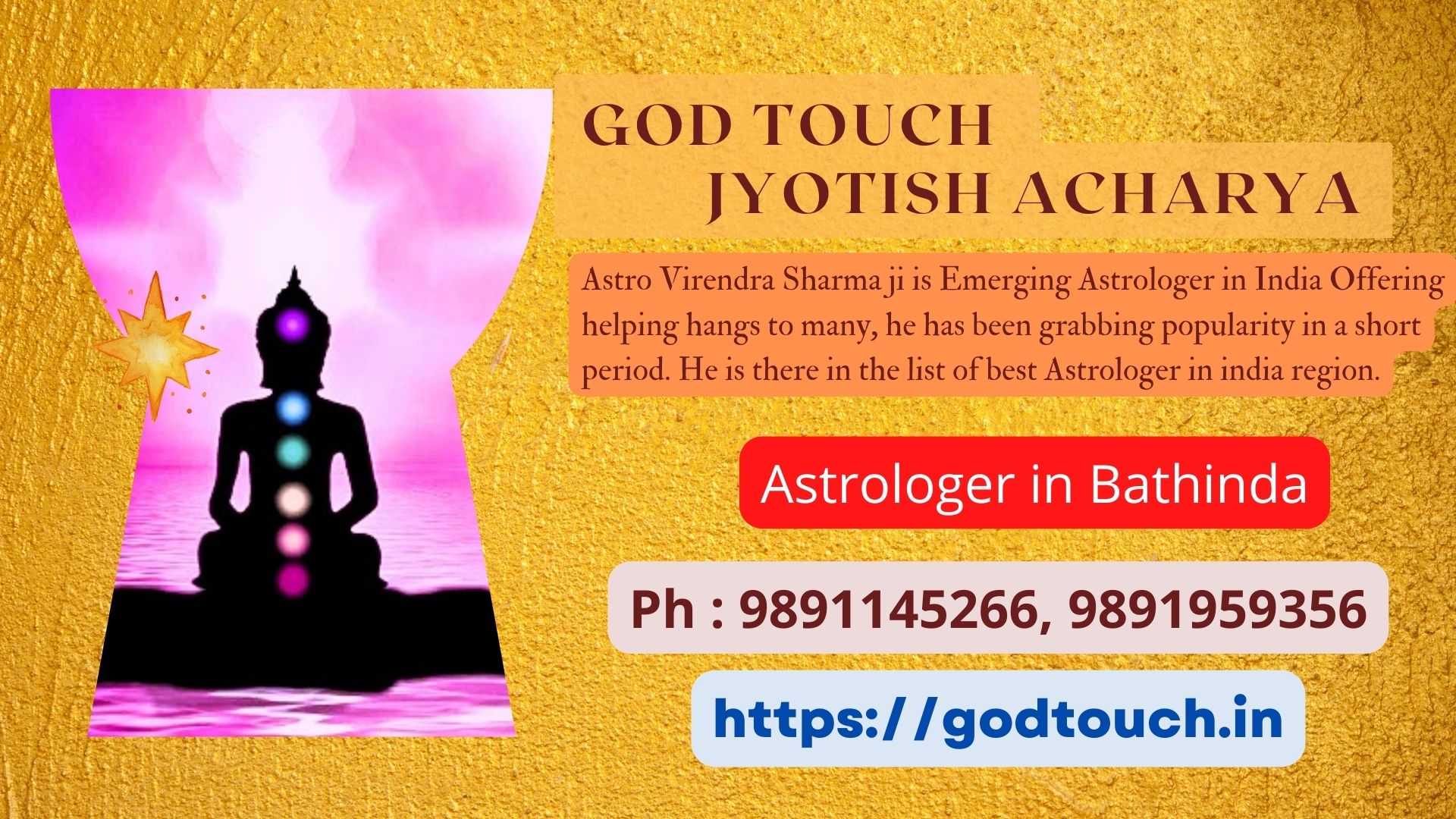 Best Astrologer in Bathinda 9891145266 GOD TOUCH JYOTISH ACHARYA
