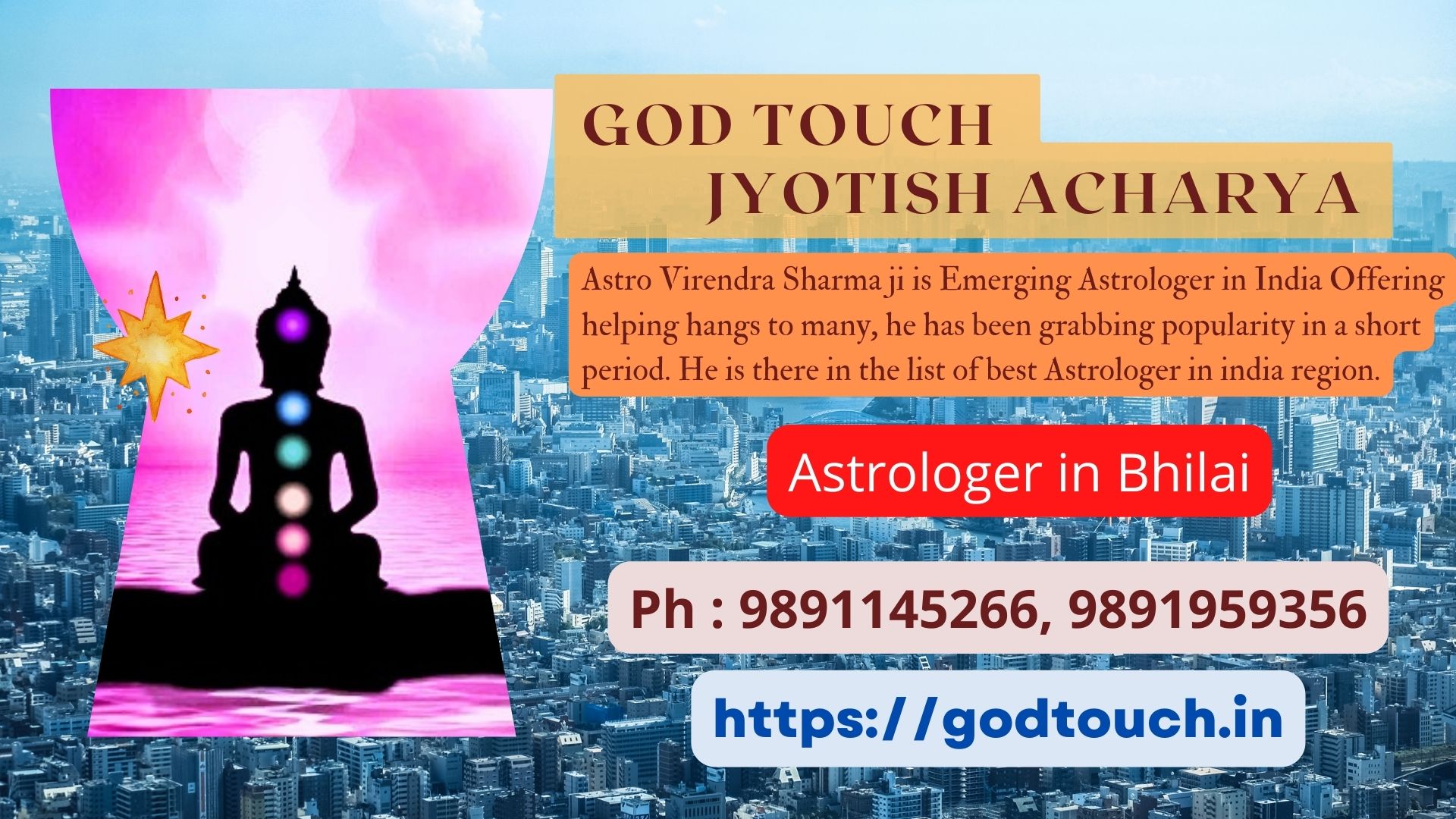 Best Astrologer in Bhilai 9891145266 GOD TOUCH JYOTISH ACHARYA