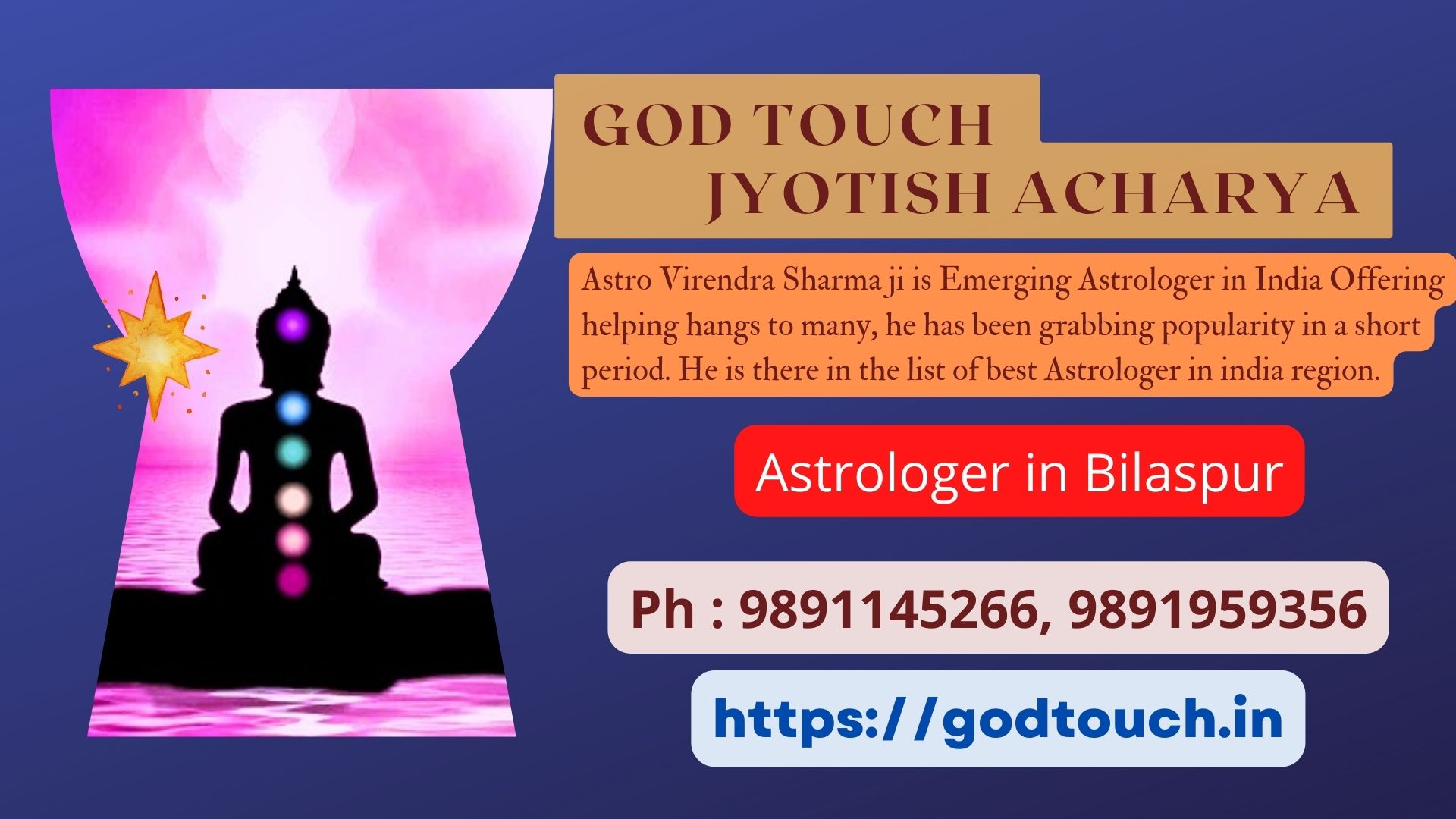 Best Astrologer in Bilaspur 9891145266 GOD TOUCH JYOTISH ACHARYA