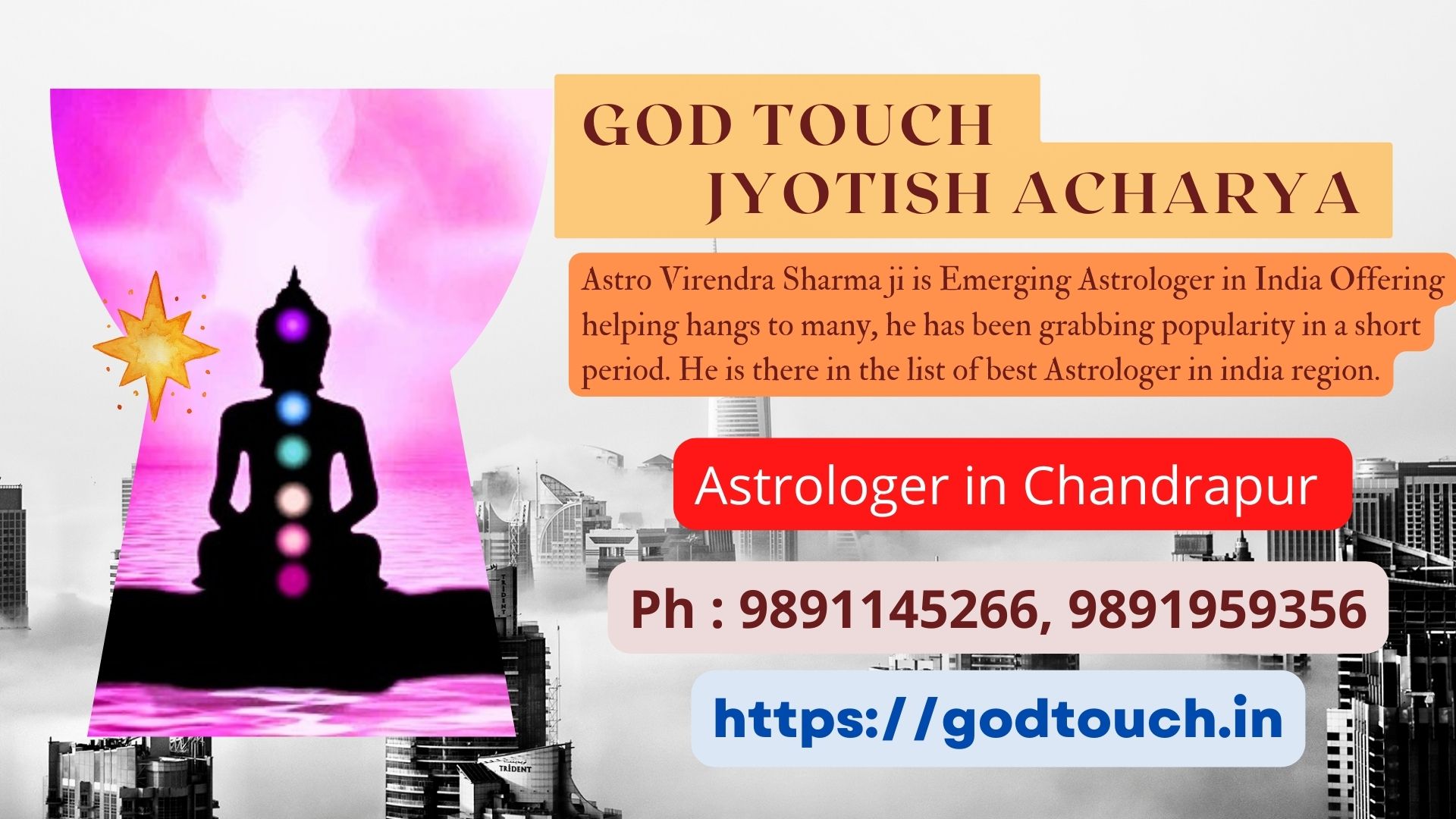 Best Astrologer in Chandrapur  9891145266 GOD TOUCH JYOTISH ACHARYA