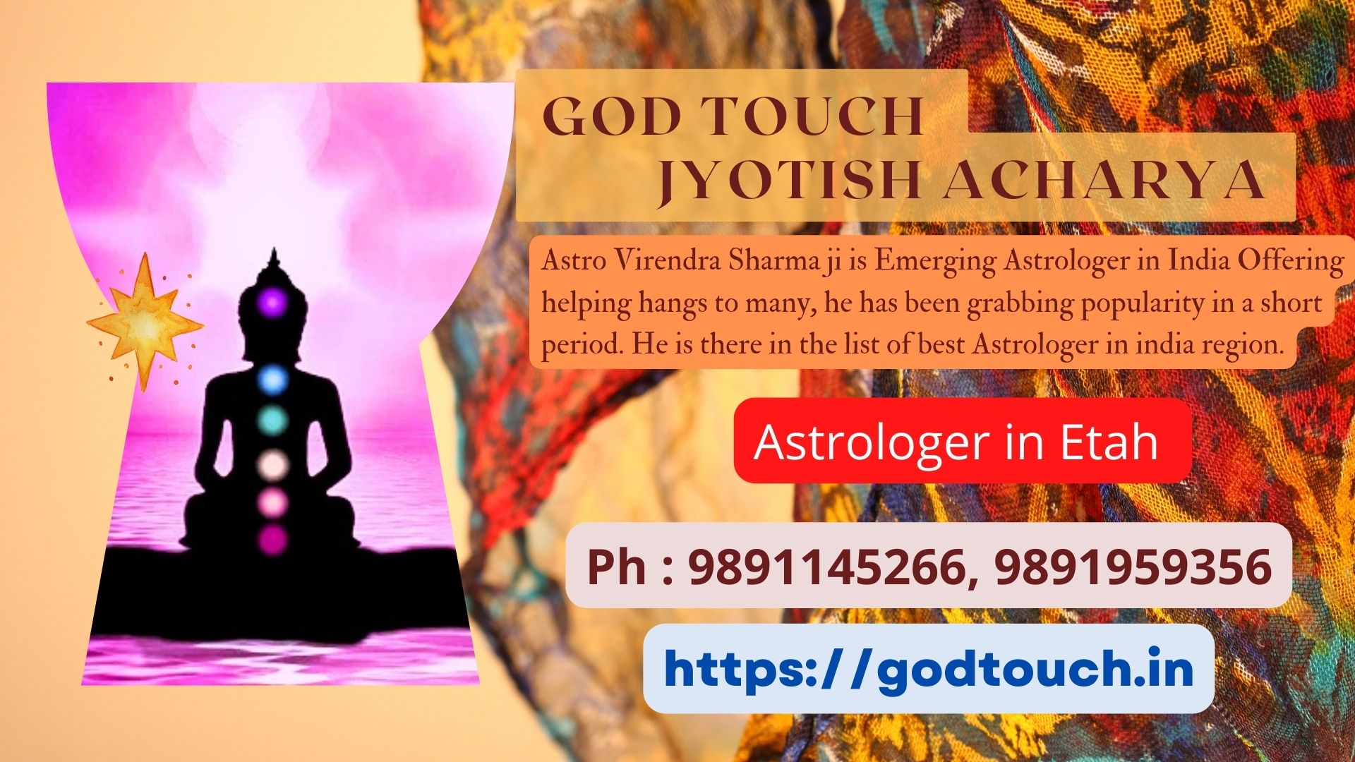 Best Astrologer in Etah  9891145266 GOD TOUCH JYOTISH ACHARYA