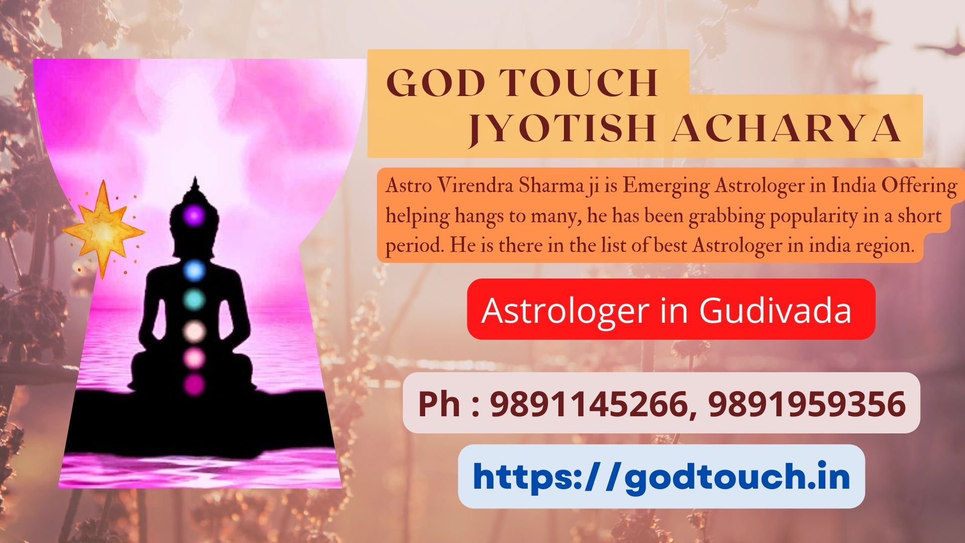 Best Astrologer in Gudivada  9891145266 GOD TOUCH JYOTISH ACHARYA