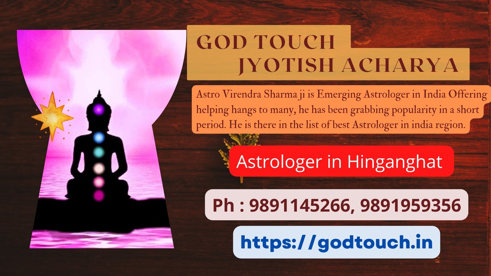 Best Astrologer in Hinganghat  9891145266 GOD TOUCH JYOTISH ACHARYA