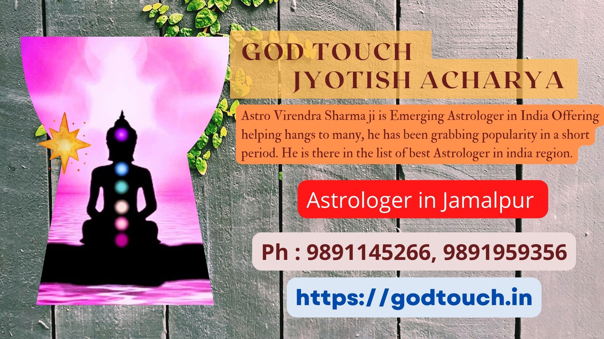 Best Astrologer in Jamalpur  9891145266 GOD TOUCH JYOTISH ACHARYA