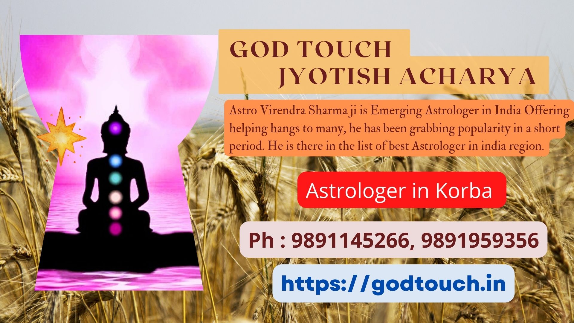 Best Astrologer in Korba  9891145266 GOD TOUCH JYOTISH ACHARYA