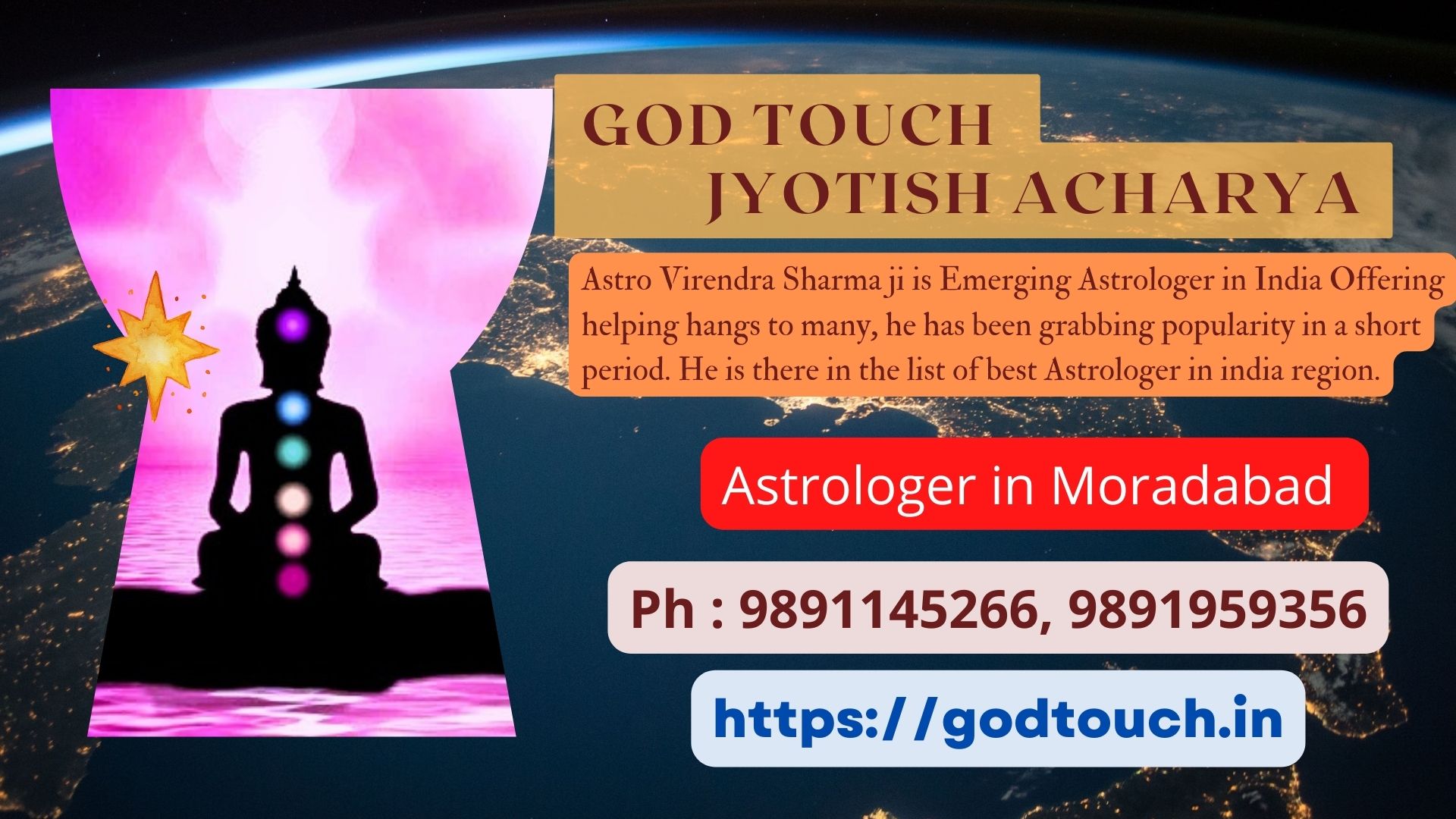 Best Astrologer in Moradabad  9891145266 GOD TOUCH JYOTISH ACHARYA