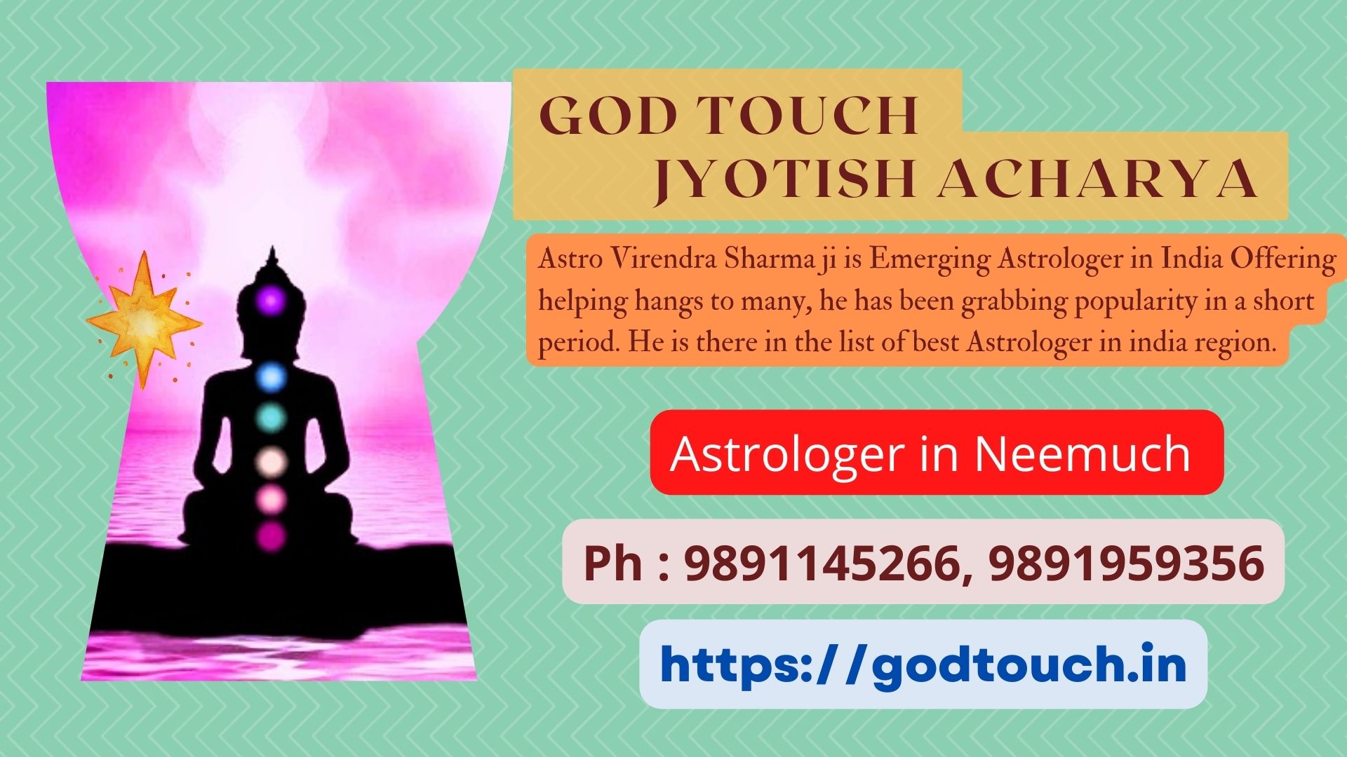 Best Astrologer in Neemuch  9891145266 GOD TOUCH JYOTISH ACHARYA