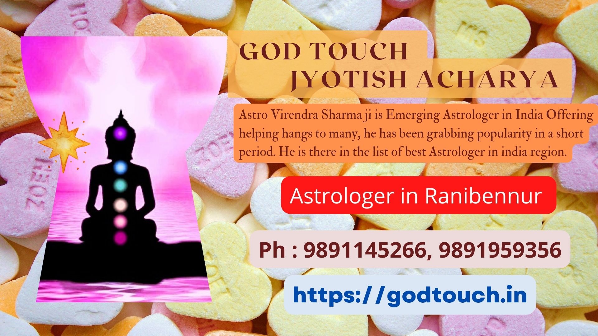 Best Astrologer in Ranibennur  9891145266 GOD TOUCH JYOTISH ACHARYA