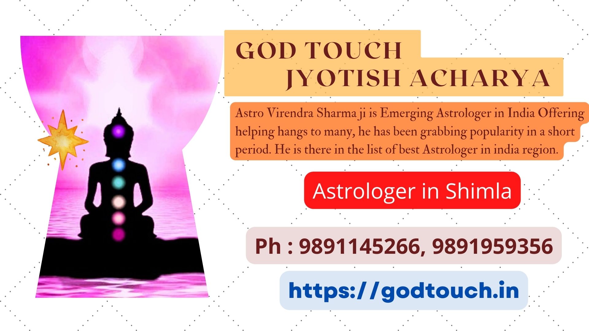 Best Astrologer in Shimla 9891145266 GOD TOUCH JYOTISH ACHARYA