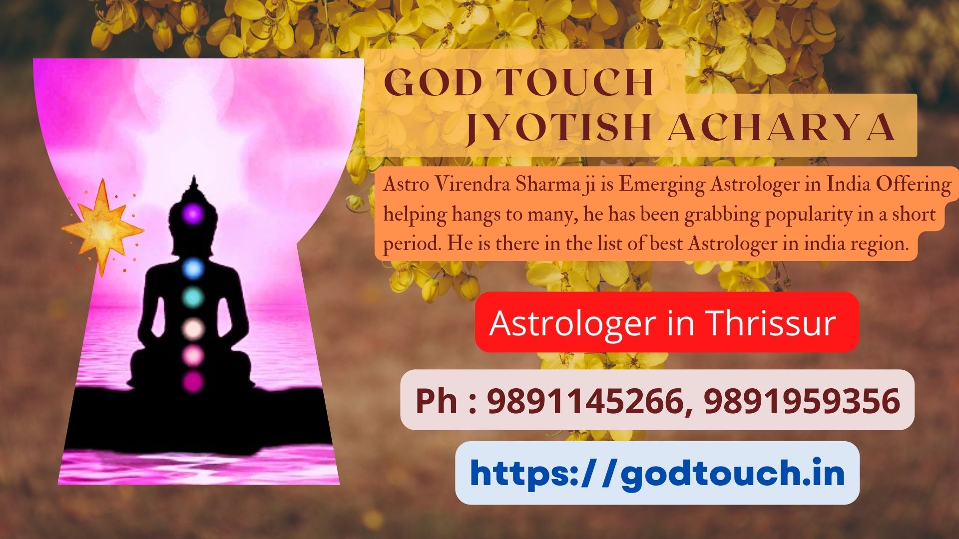 Best Astrologer in Thrissur  9891145266 GOD TOUCH JYOTISH ACHARYA