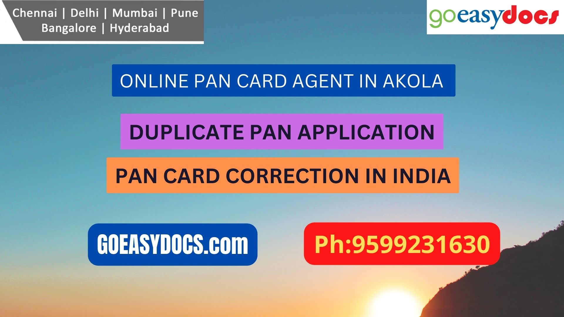 Pan Card Agent Service In AKOLA 9599231630