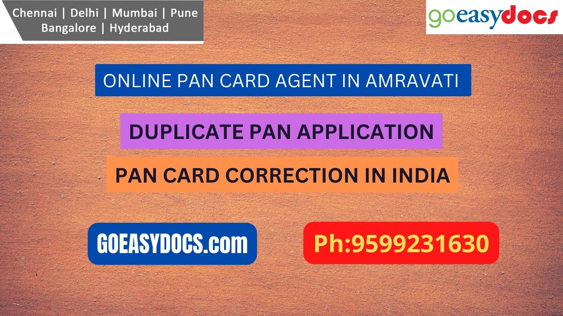 Pan Card Agent Service In AMRAVATI 9599231630