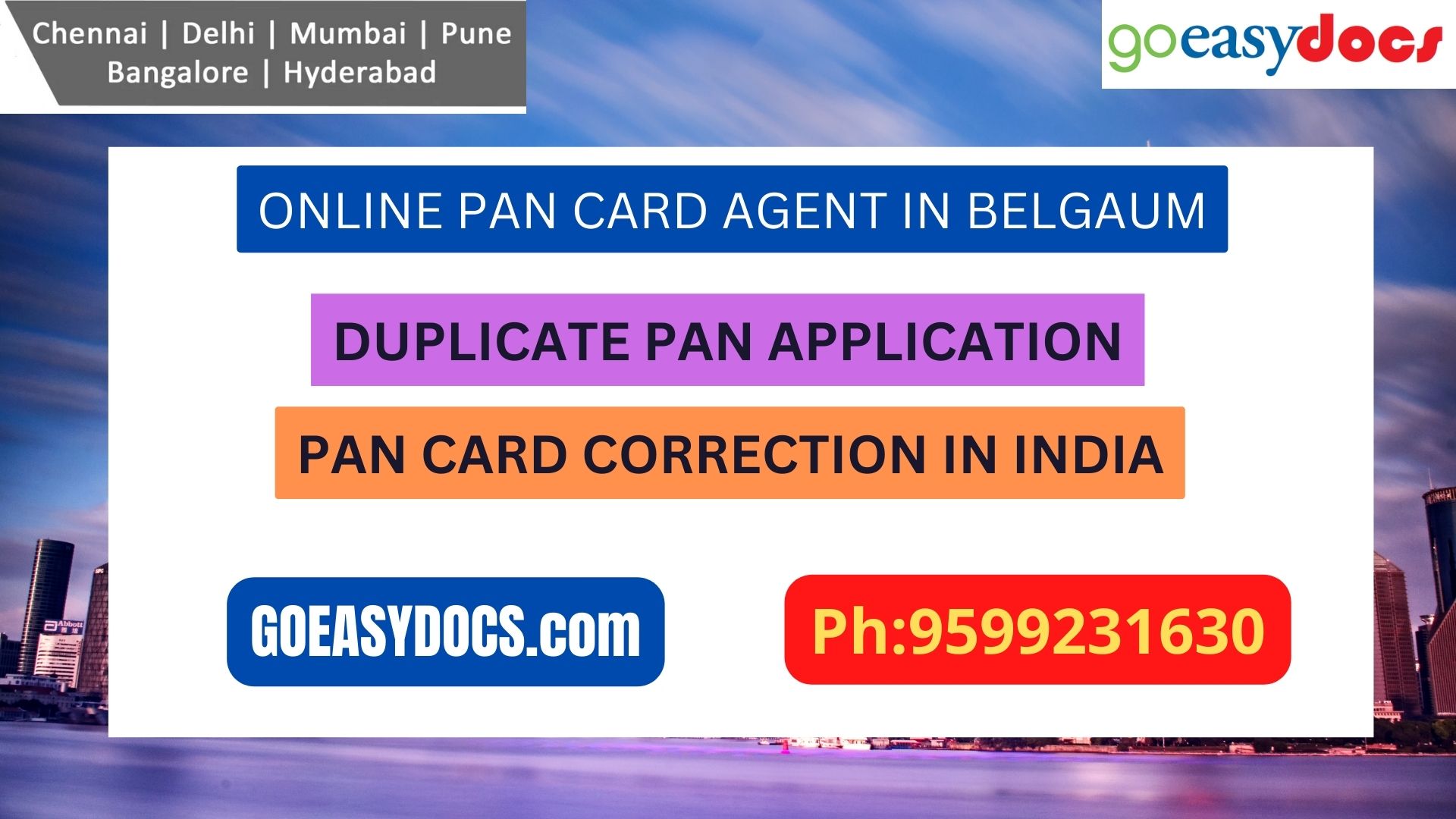 Pan Card Agent Service In BELGAUM 9599231630