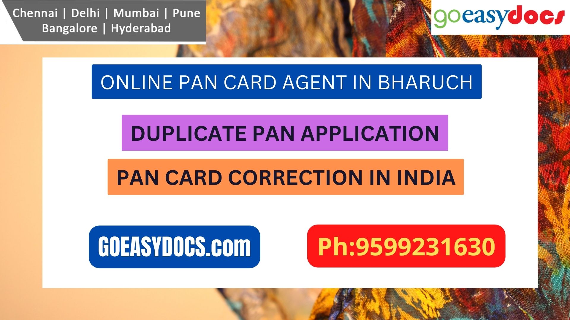 Pan Card Agent Service In BHARUCH 9599231630