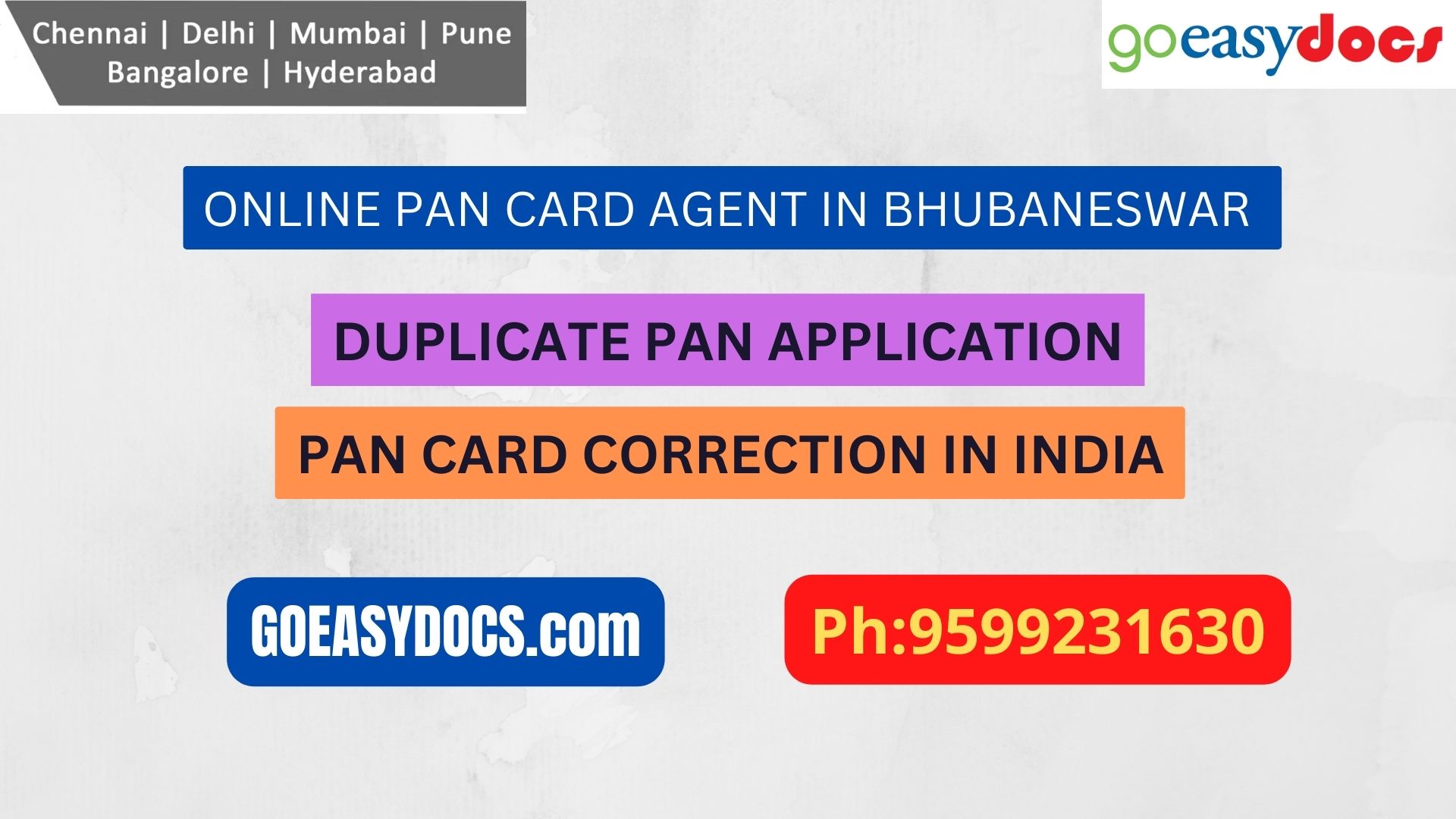 Pan Card Agent Service In BHUBANESWAR 9599231630