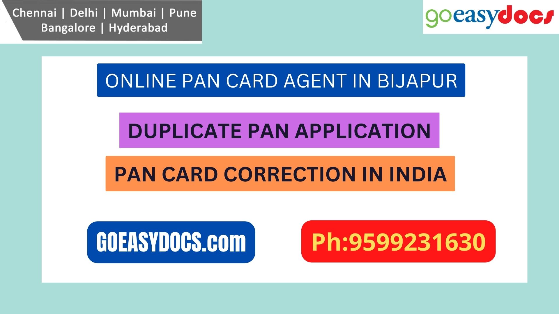 Pan Card Agent Service In BIJAPUR 9599231630