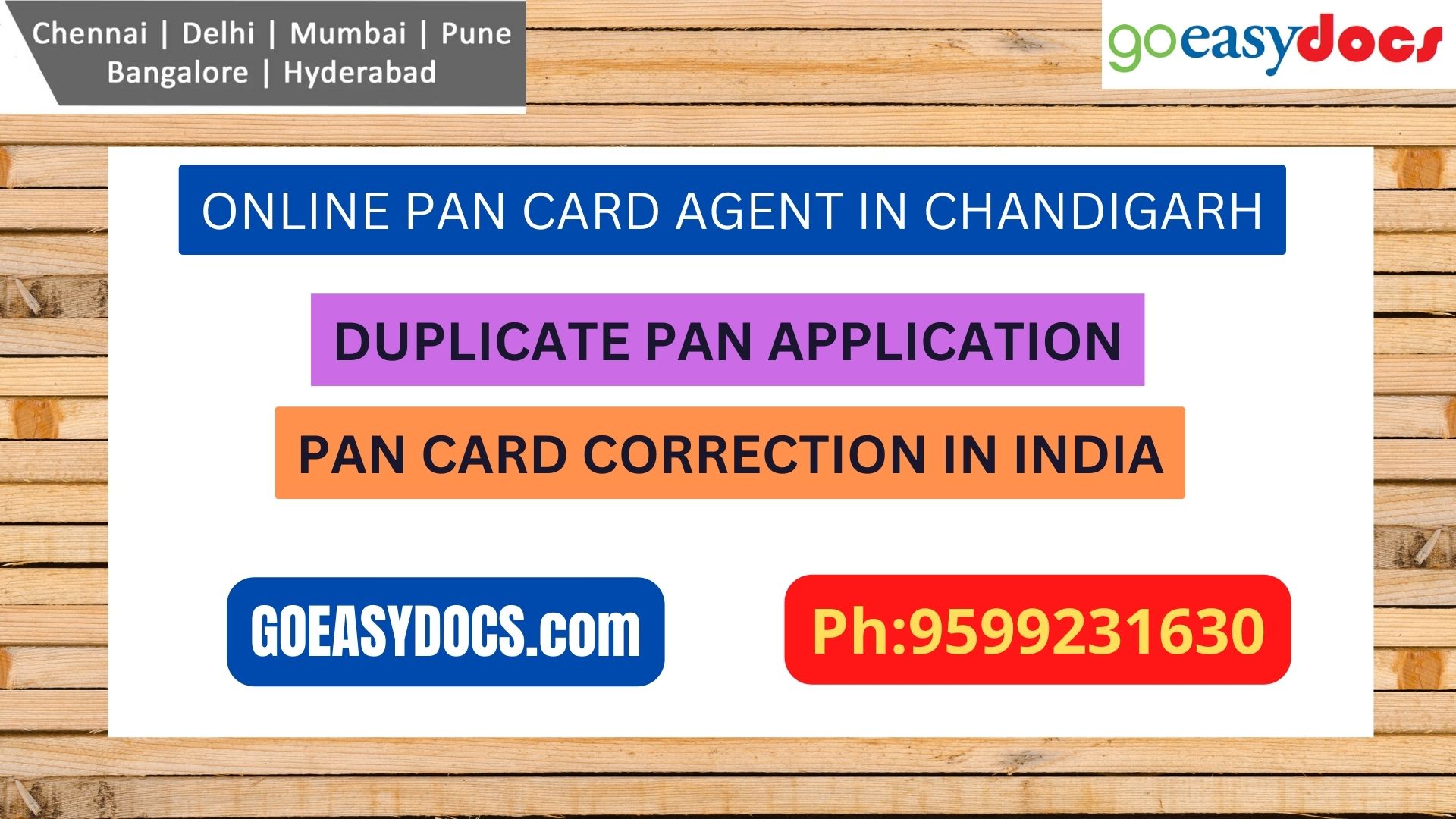Pan Card Agent Service In CHANDIGARH 9599231630