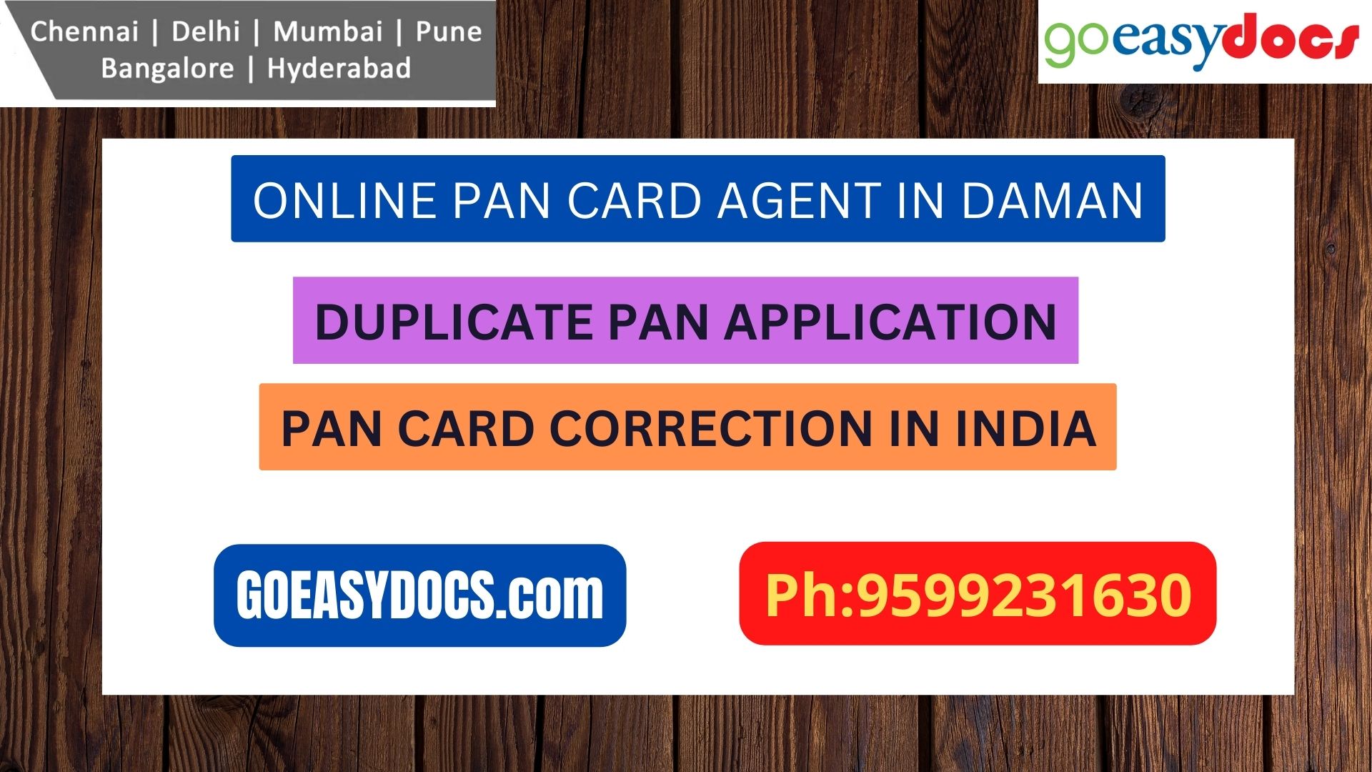 Pan Card Agent Service In DAMAN 9599231630