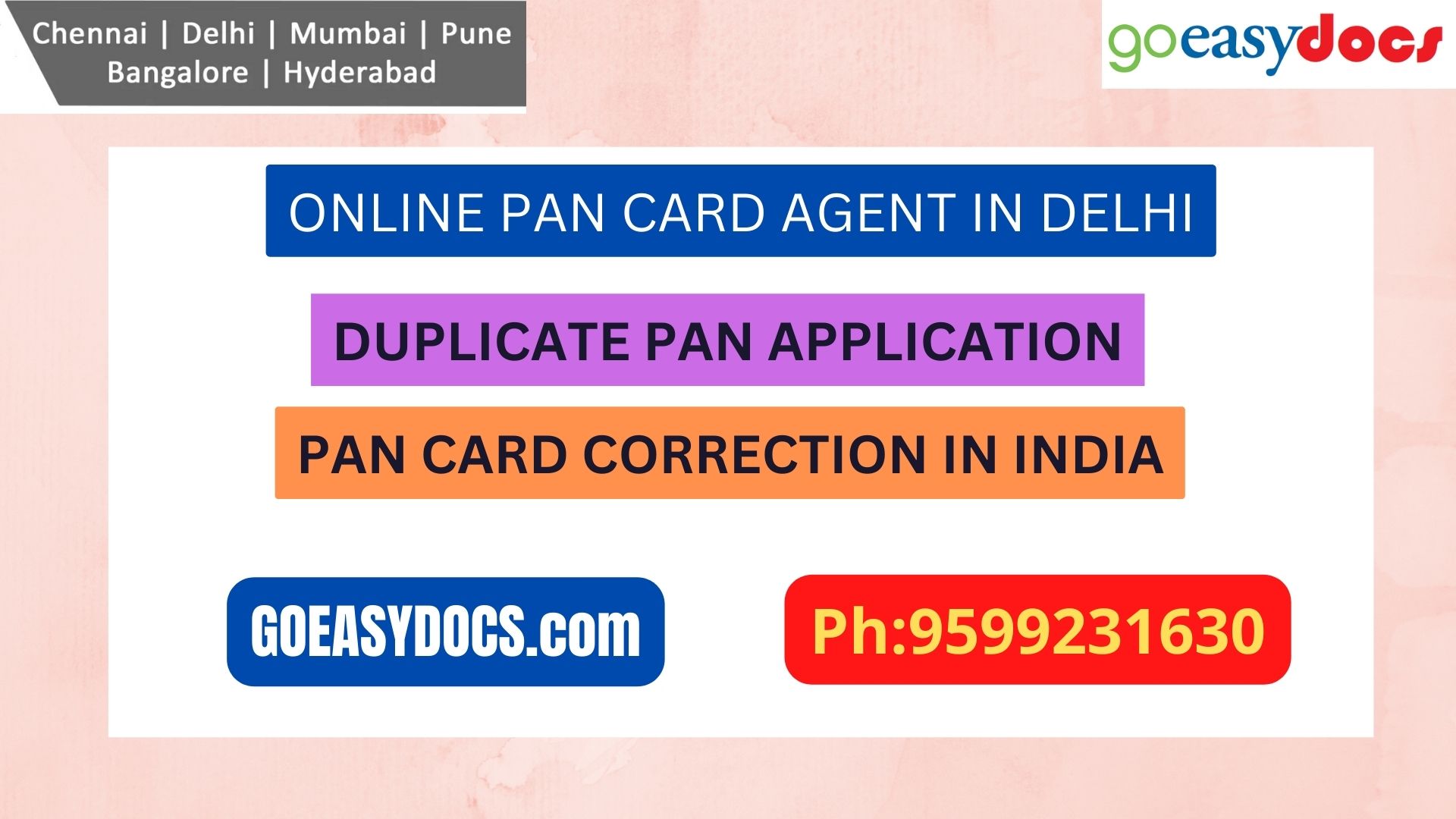 Pan Card Agent Service In DELHI 9599231630