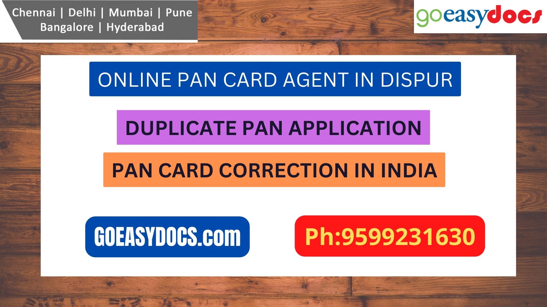 Pan Card Agent Service In DISPUR 9599231630