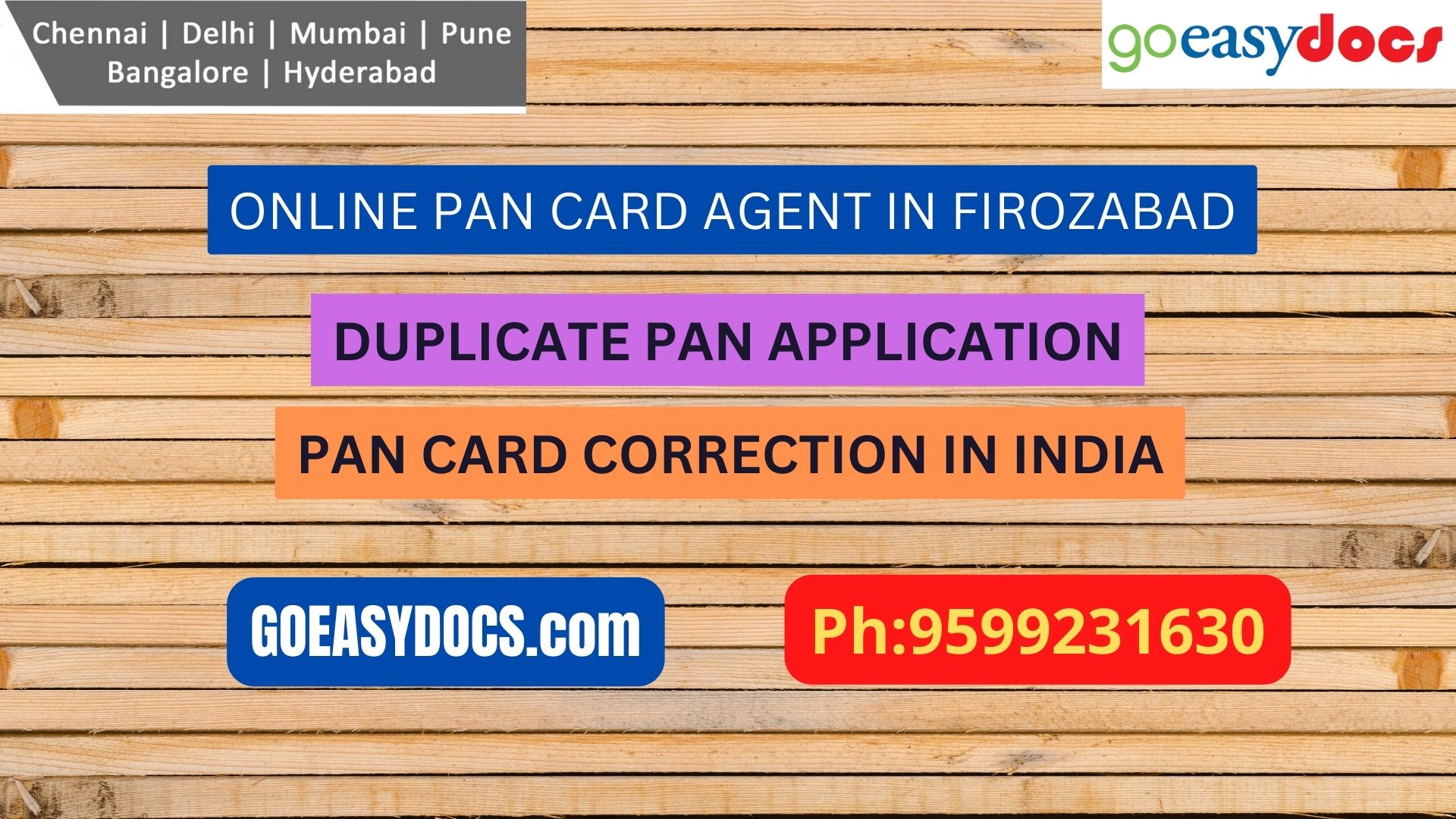 Pan Card Agent Service In FIROZABAD 9599231630