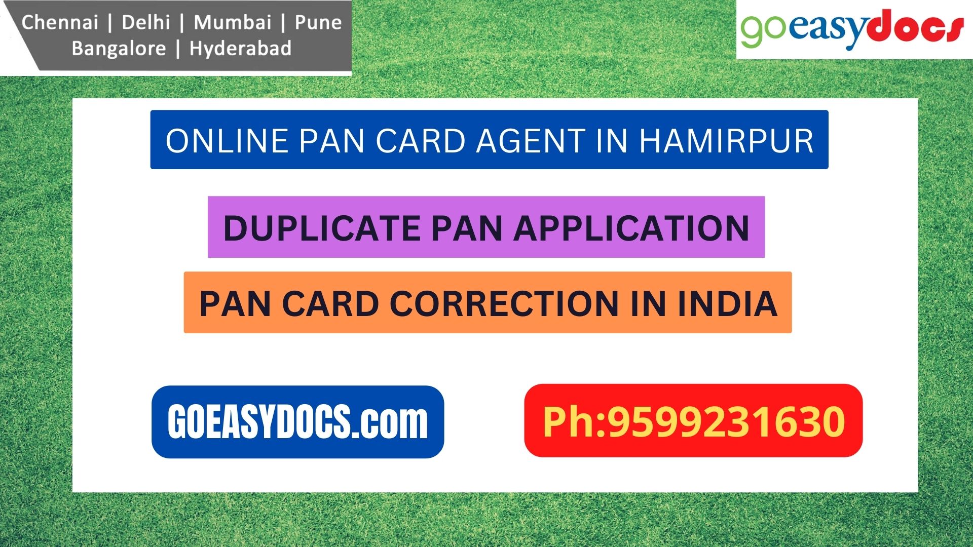 Pan Card Agent Service In HAMIRPUR 9599231630