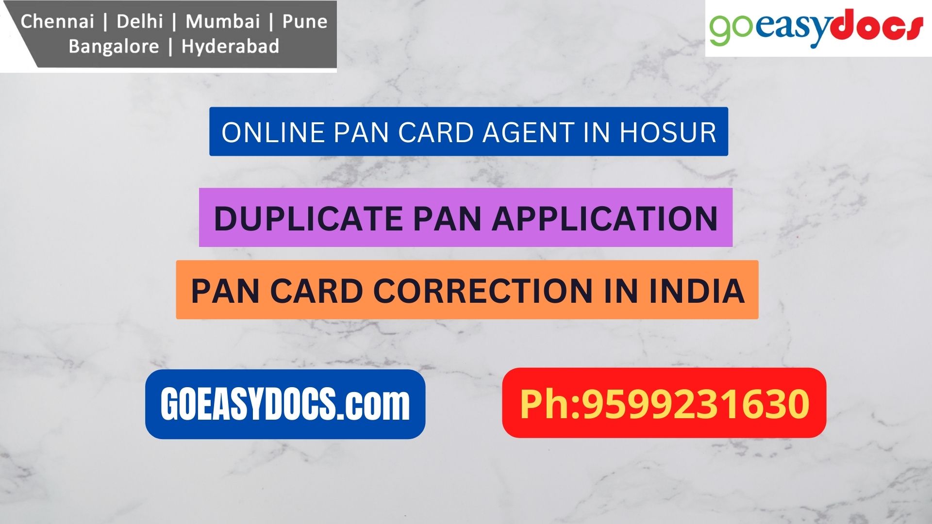 Pan Card Agent Service In HOSUR 9599231630