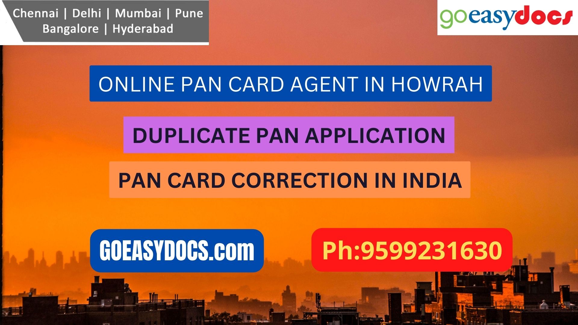 Pan Card Agent Service In HOWRAH 9599231630