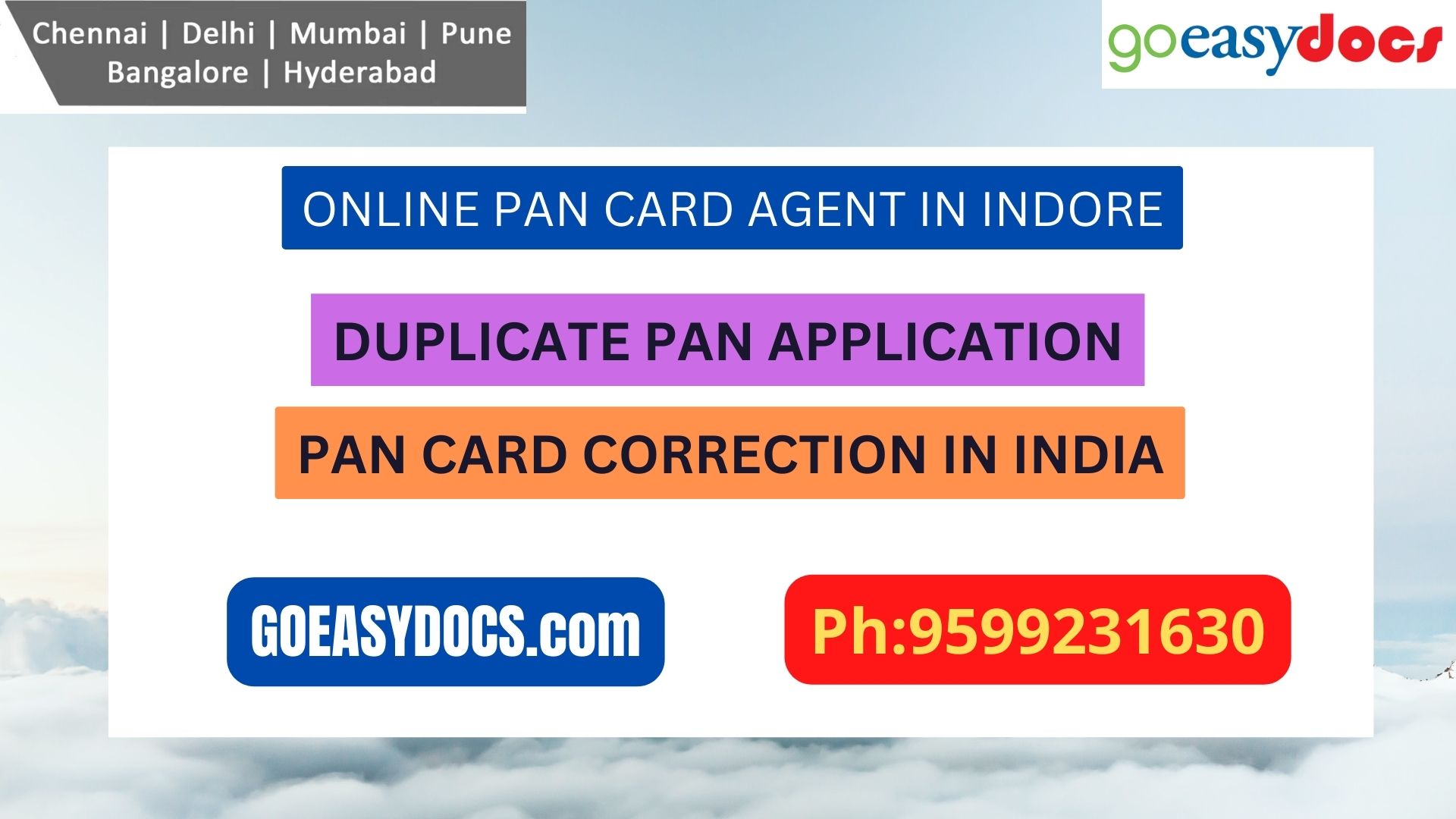 Pan Card Agent Service In INDORE 9599231630