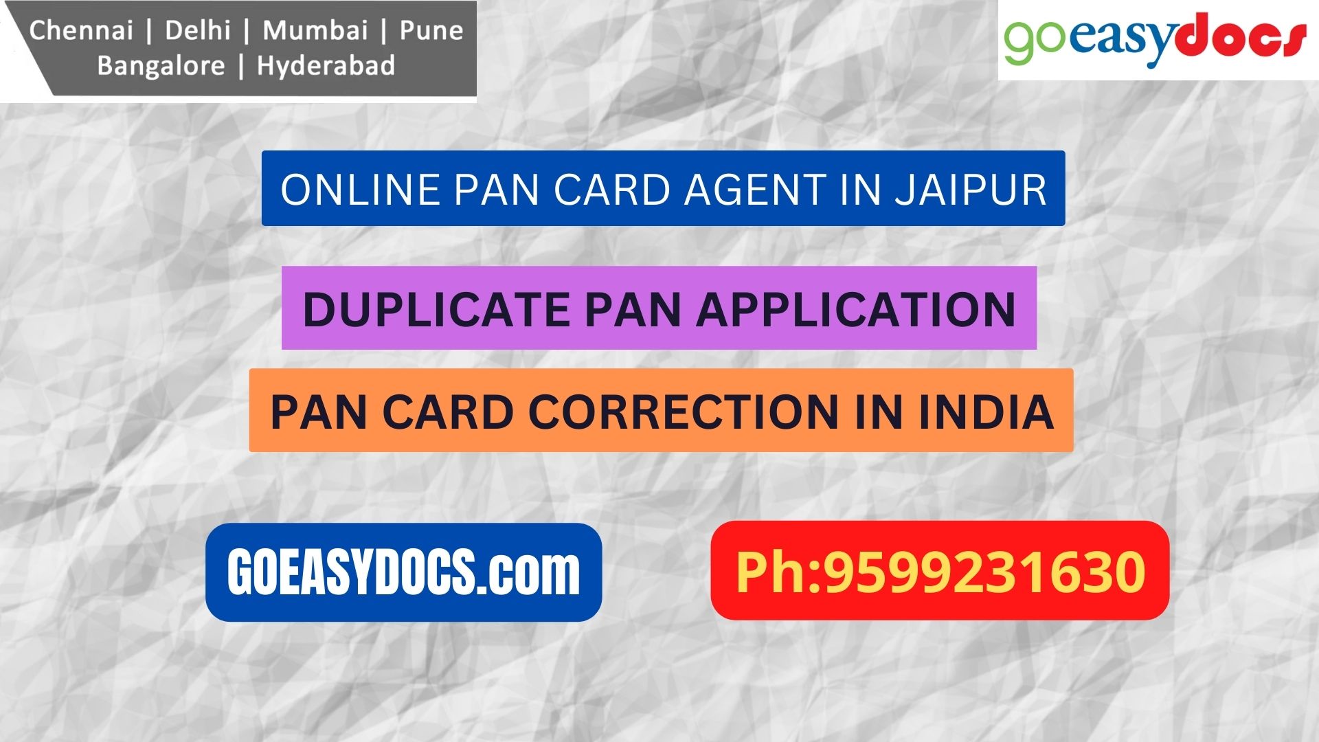 Pan Card Agent Service In JAIPUR 9599231630