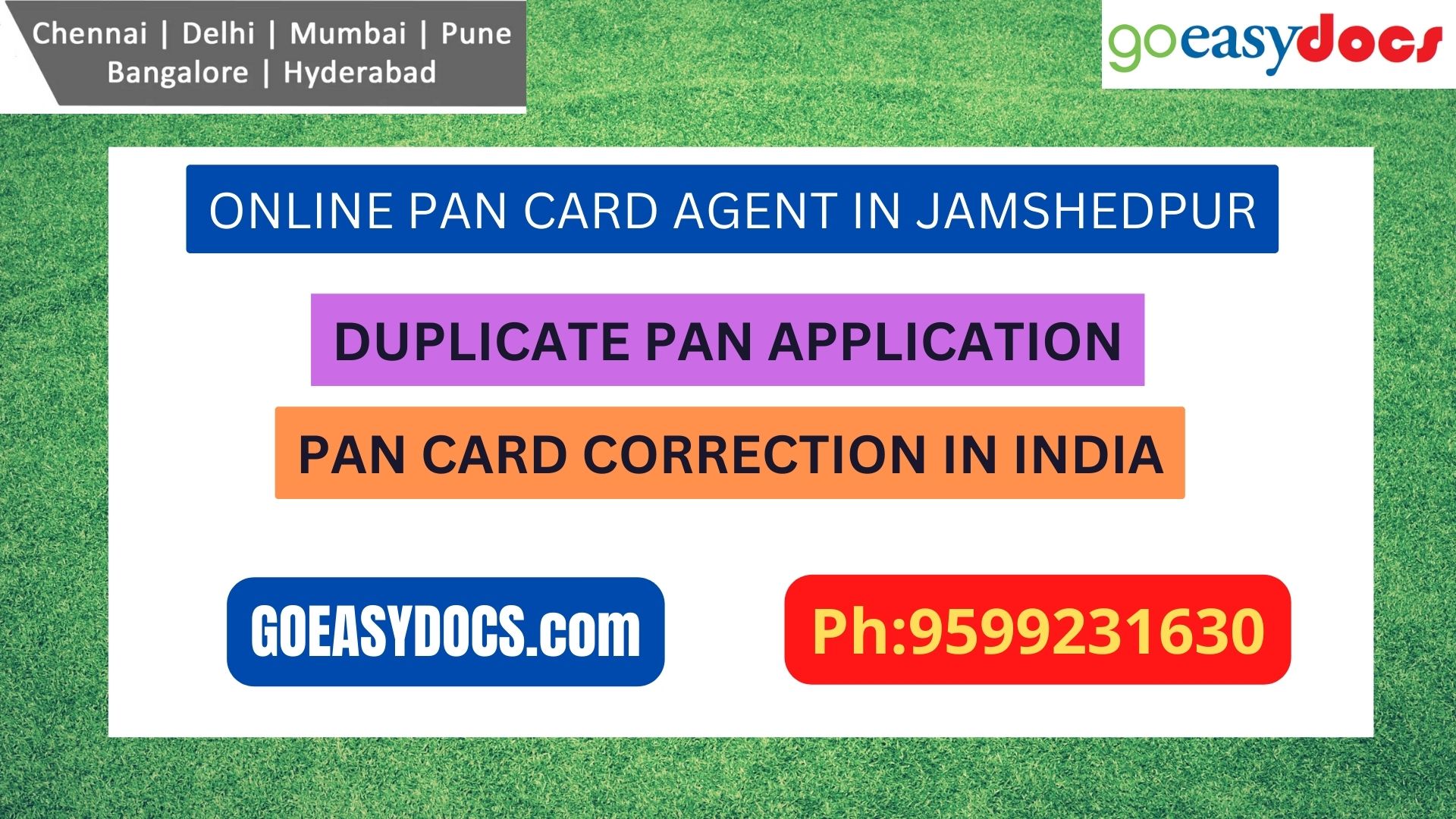 Pan Card Agent Service In JAMSHEDPUR 9599231630