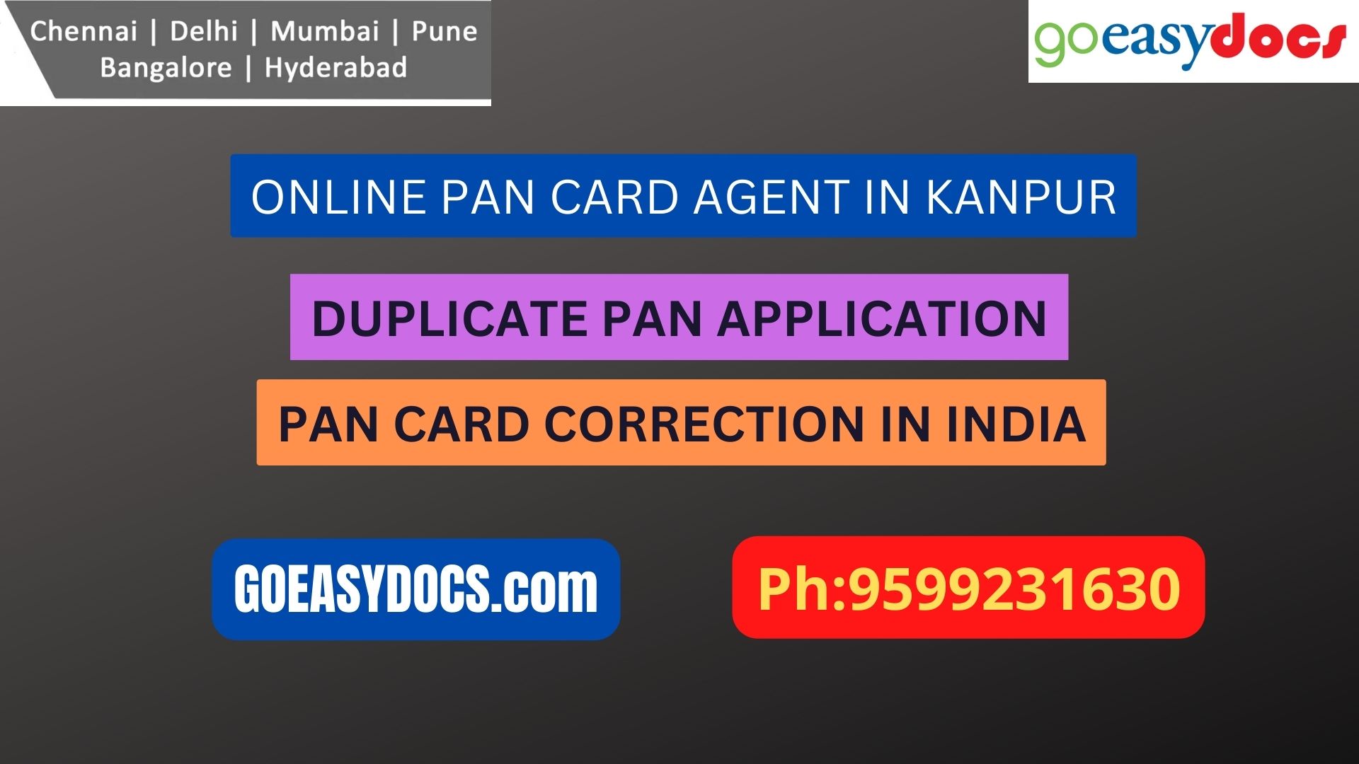 Pan Card Agent Service In KANPUR 9599231630