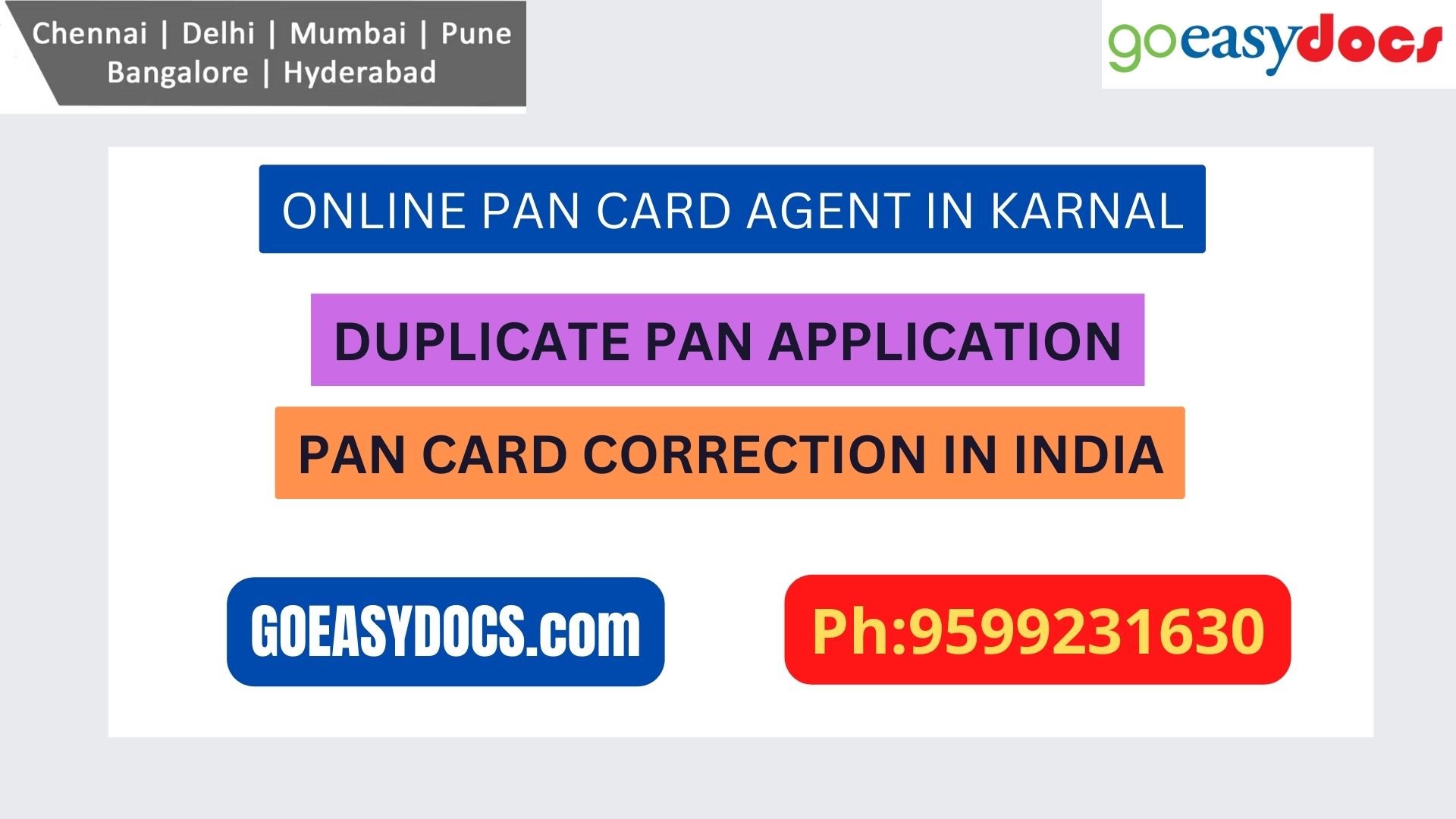 Pan Card Agent Service In KARNAL 9599231630