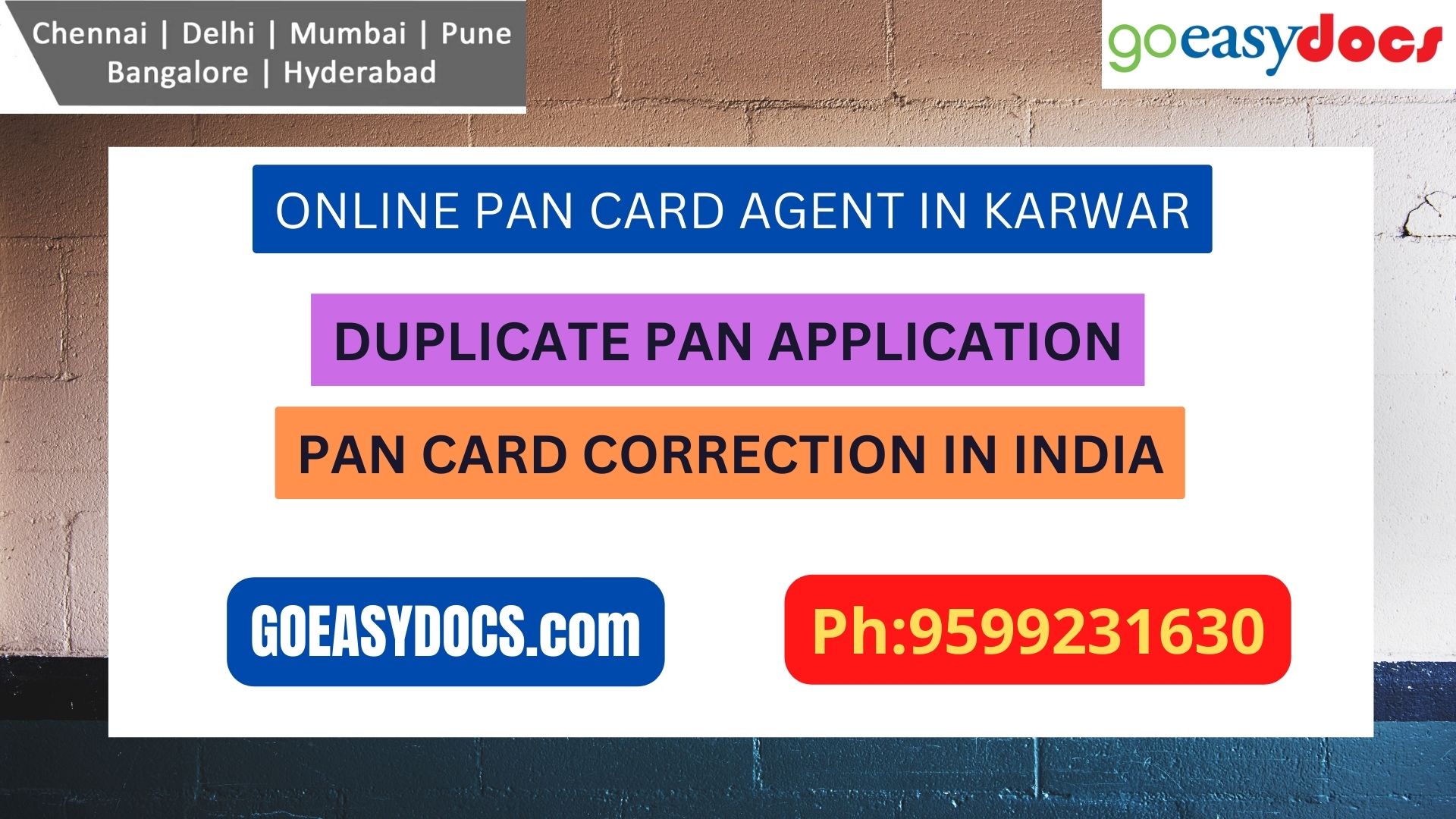 Pan Card Agent Service In KARWAR 9599231630