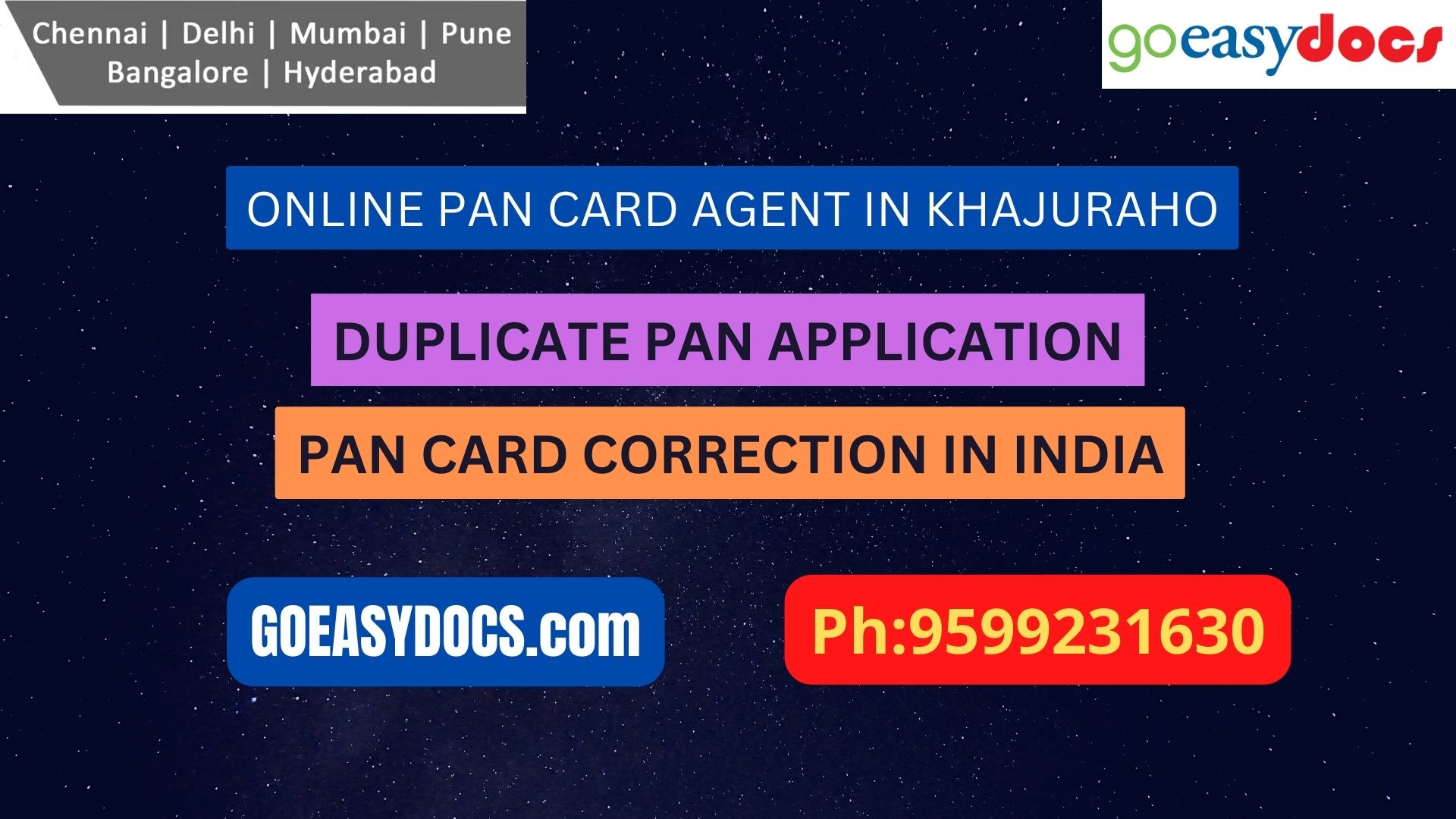 Pan Card Agent Service In KHAJURAHO 9599231630