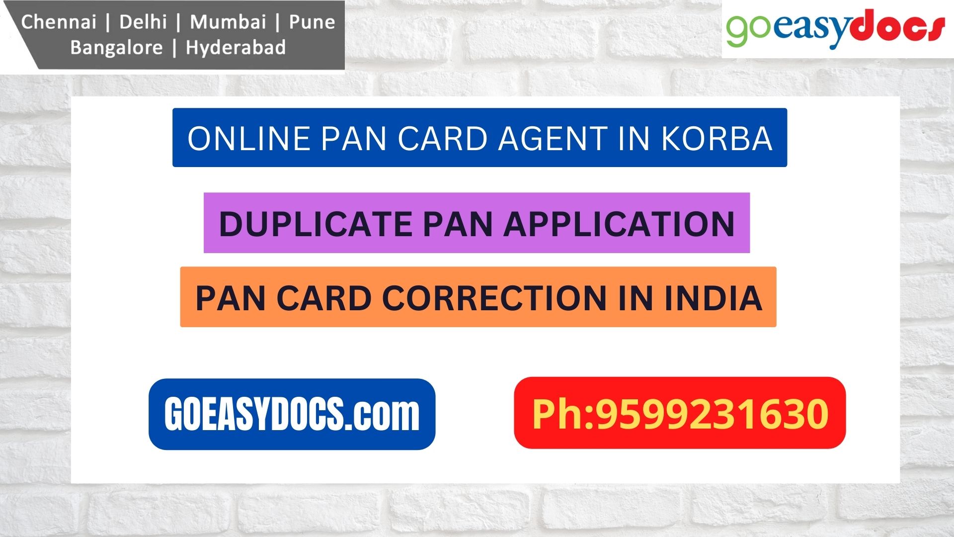 Pan Card Agent Service In KORBA 9599231630