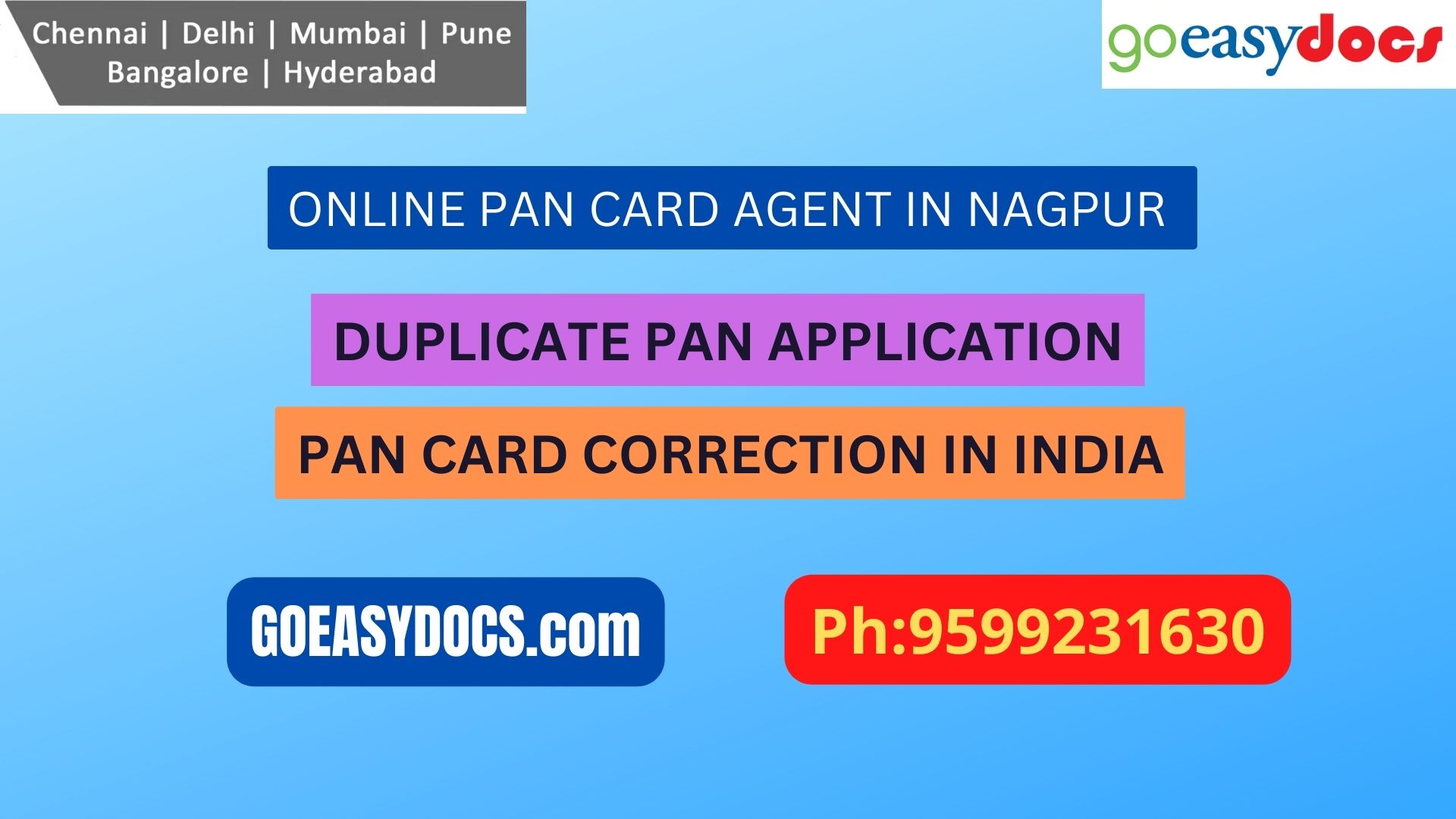 Pan Card Agent Service In NAGPUR 9599231630