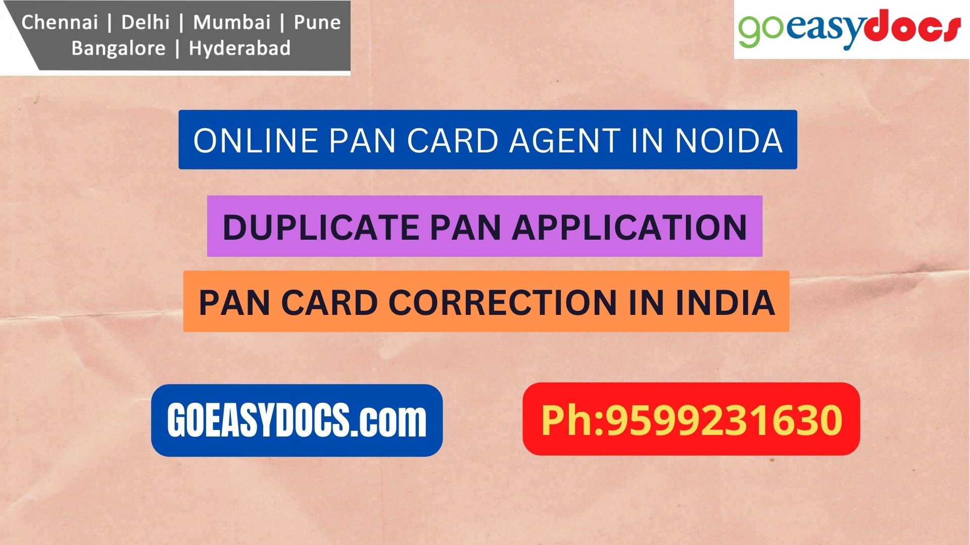 Pan Card Agent Service In NOIDA 9599231630