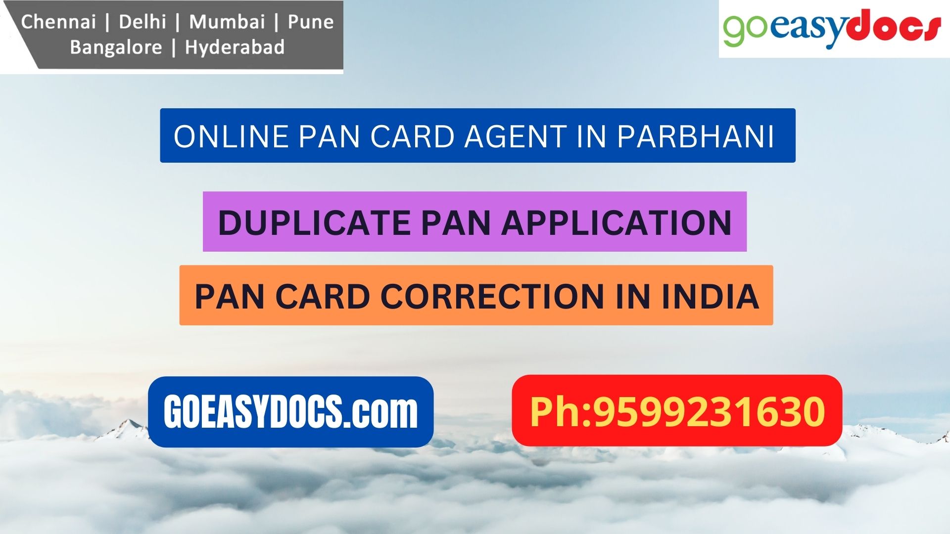 Pan Card Agent Service In PARBHANI 9599231630