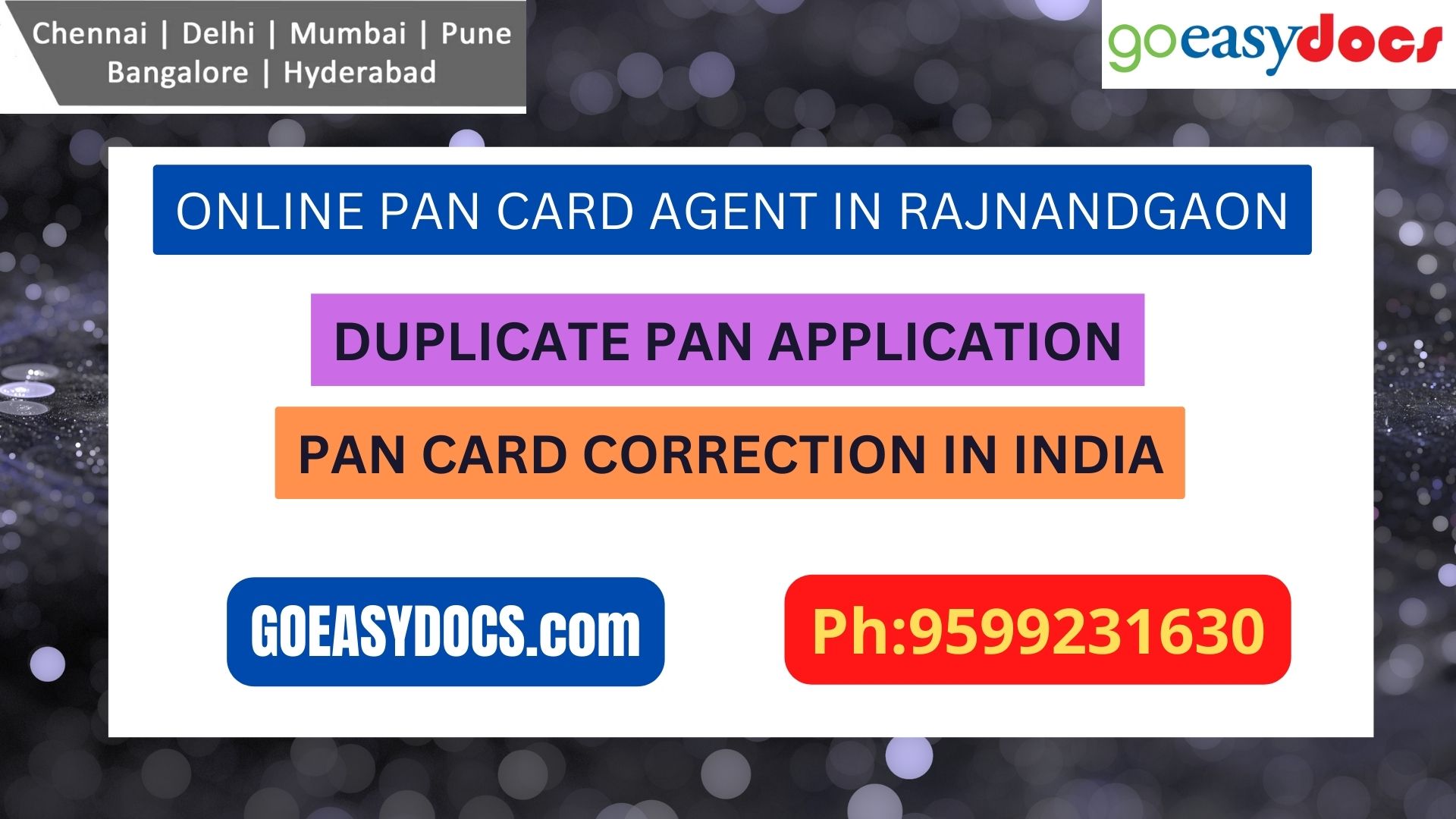 Pan Card Agent Service In RAJNANDGAON 9599231630