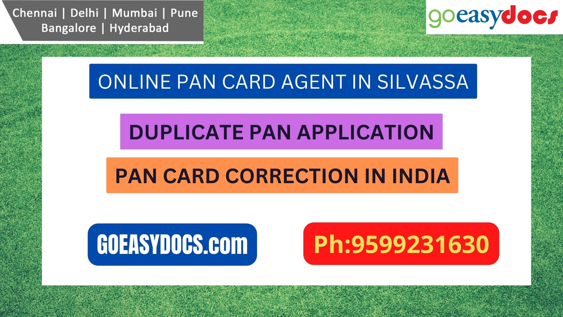 Pan Card Agent Service In SILVASSA 9599231630