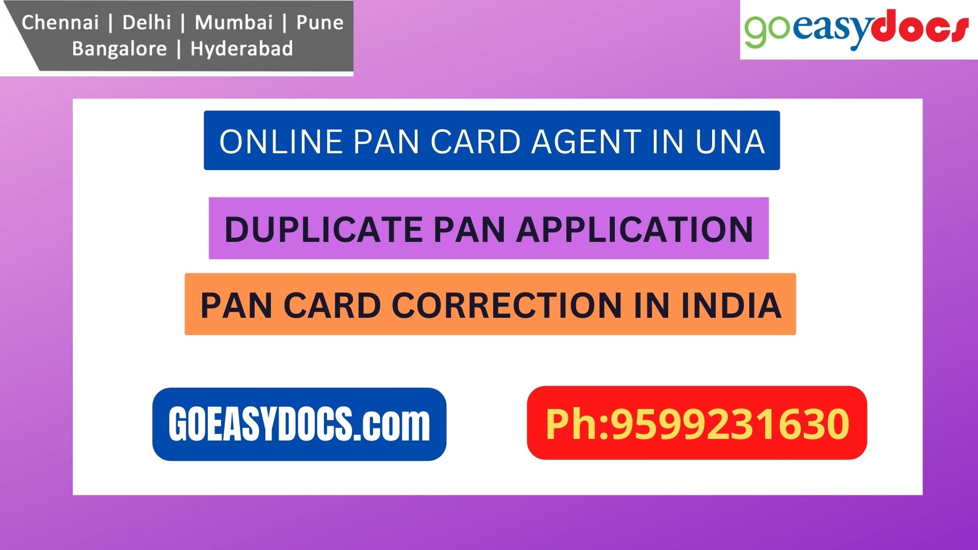 Pan Card Agent Service In UNA 9599231630