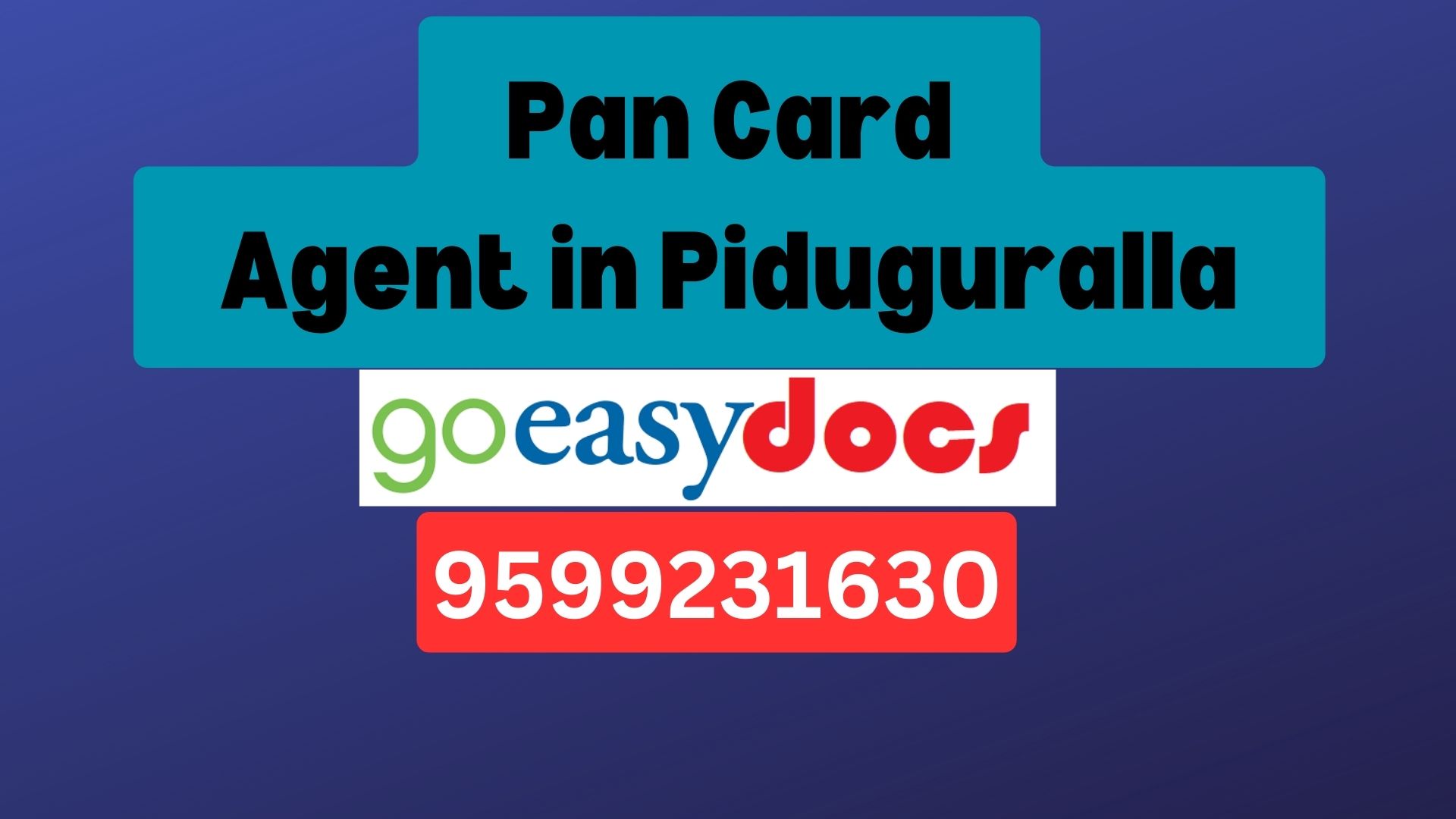 Pan Card Agent Consultant in Piduguralla 8851415812