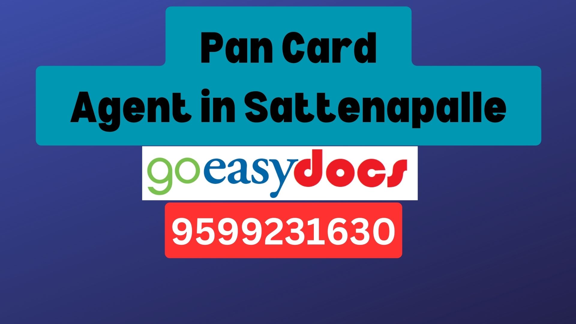 Pan Card Agent Consultant in Sattenapalle 8851415812