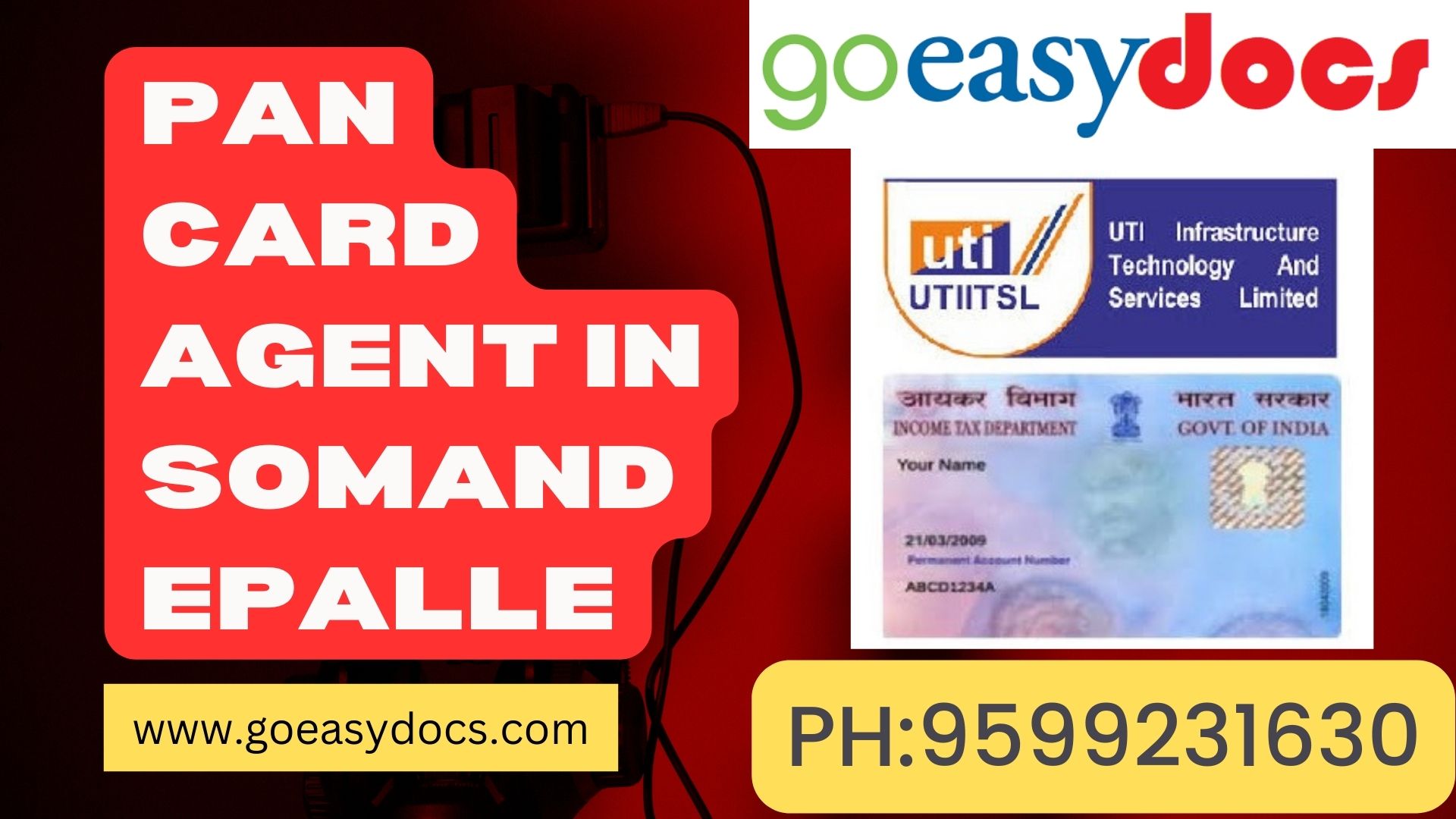 Pan Card Agent Consultant in Somandepalle 8851415812