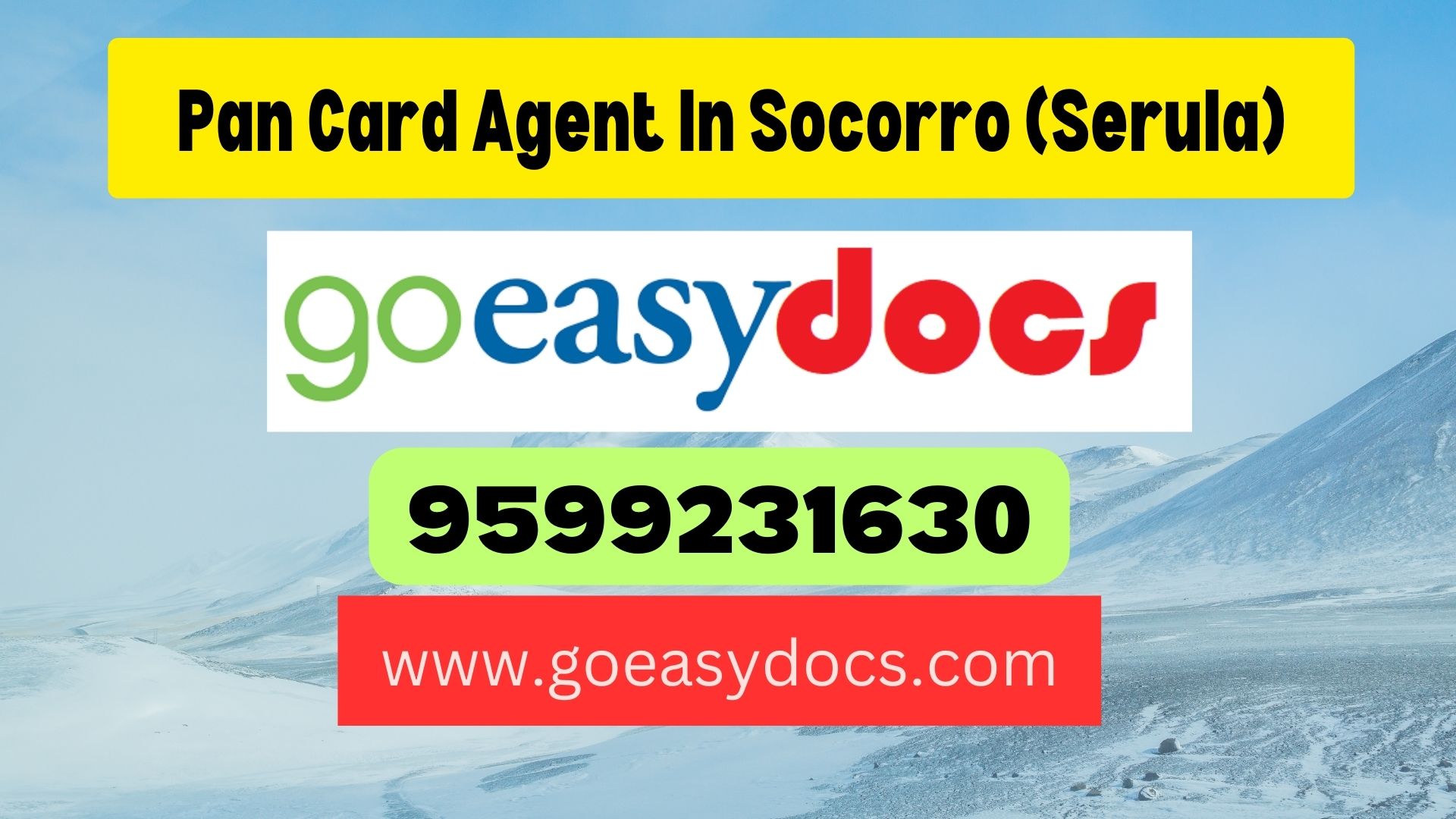 Pan Card Agent Consultant in Socorro  8851415812