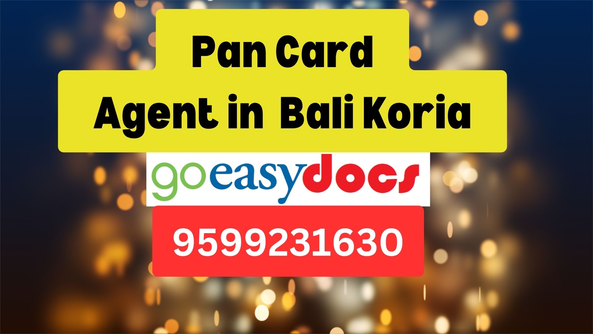 Pan Card Agent Consultant in Bali Koria  8851415812